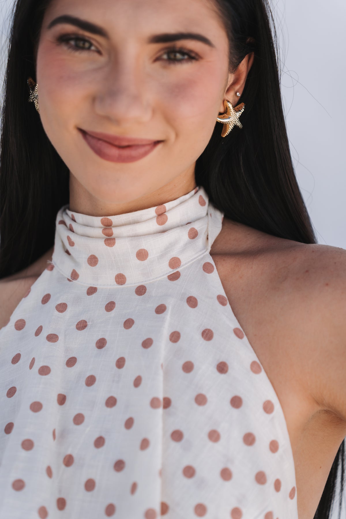 Polka Halter Top Burnt| One Size / Fits 30-34