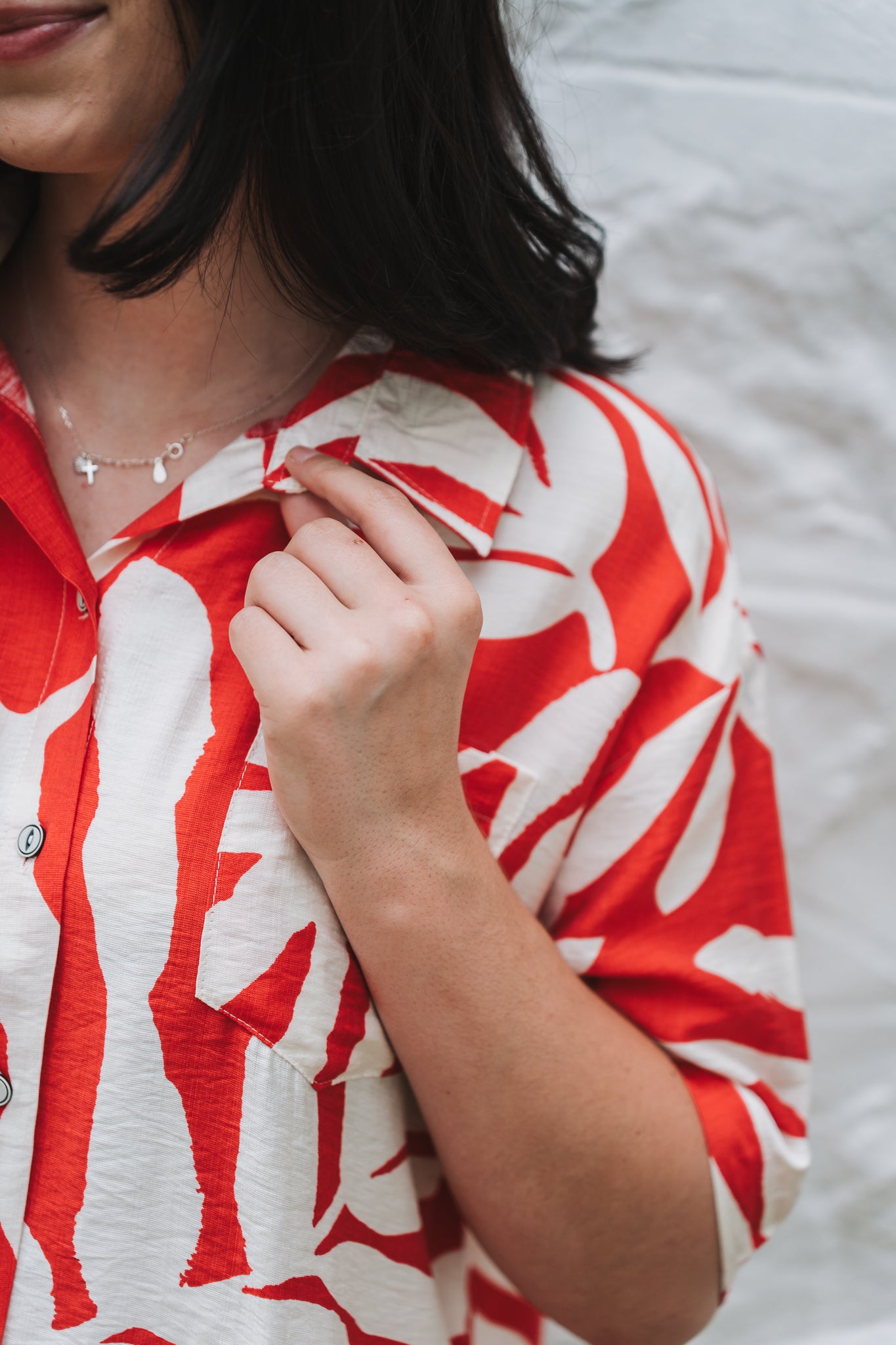 Palm Blouse Red