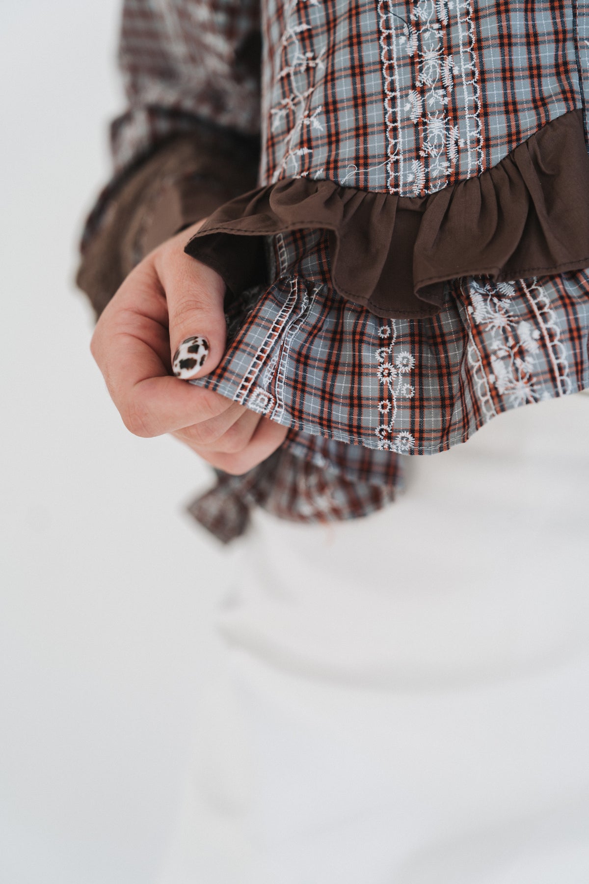 Brown Statement Blouse | One Size / Fits 30-34