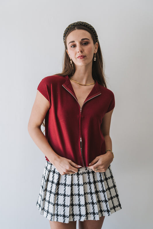 Zipper Top Burgundy