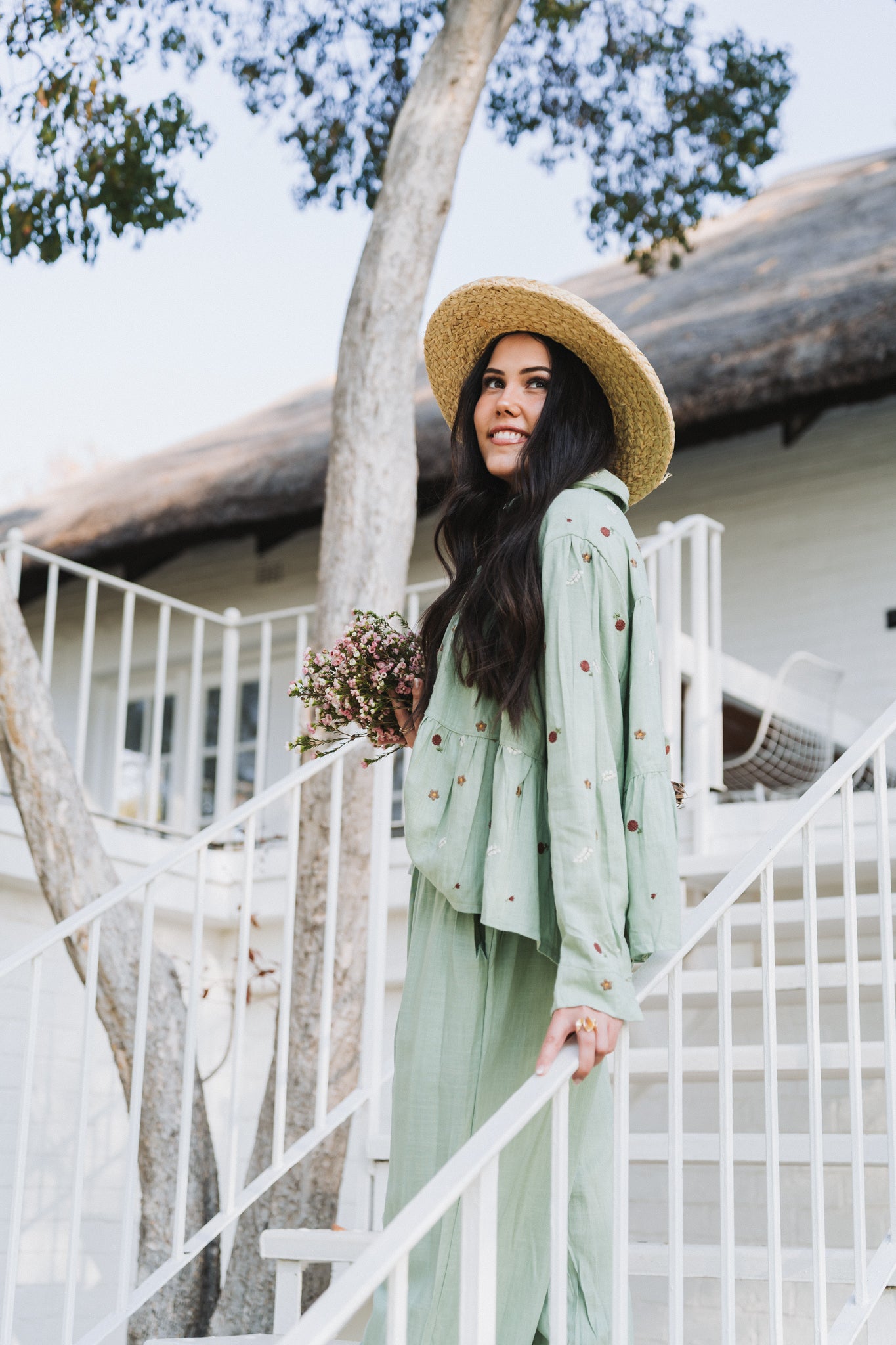 Lino Set Blouse Mint | One Size / Fits 32-36
