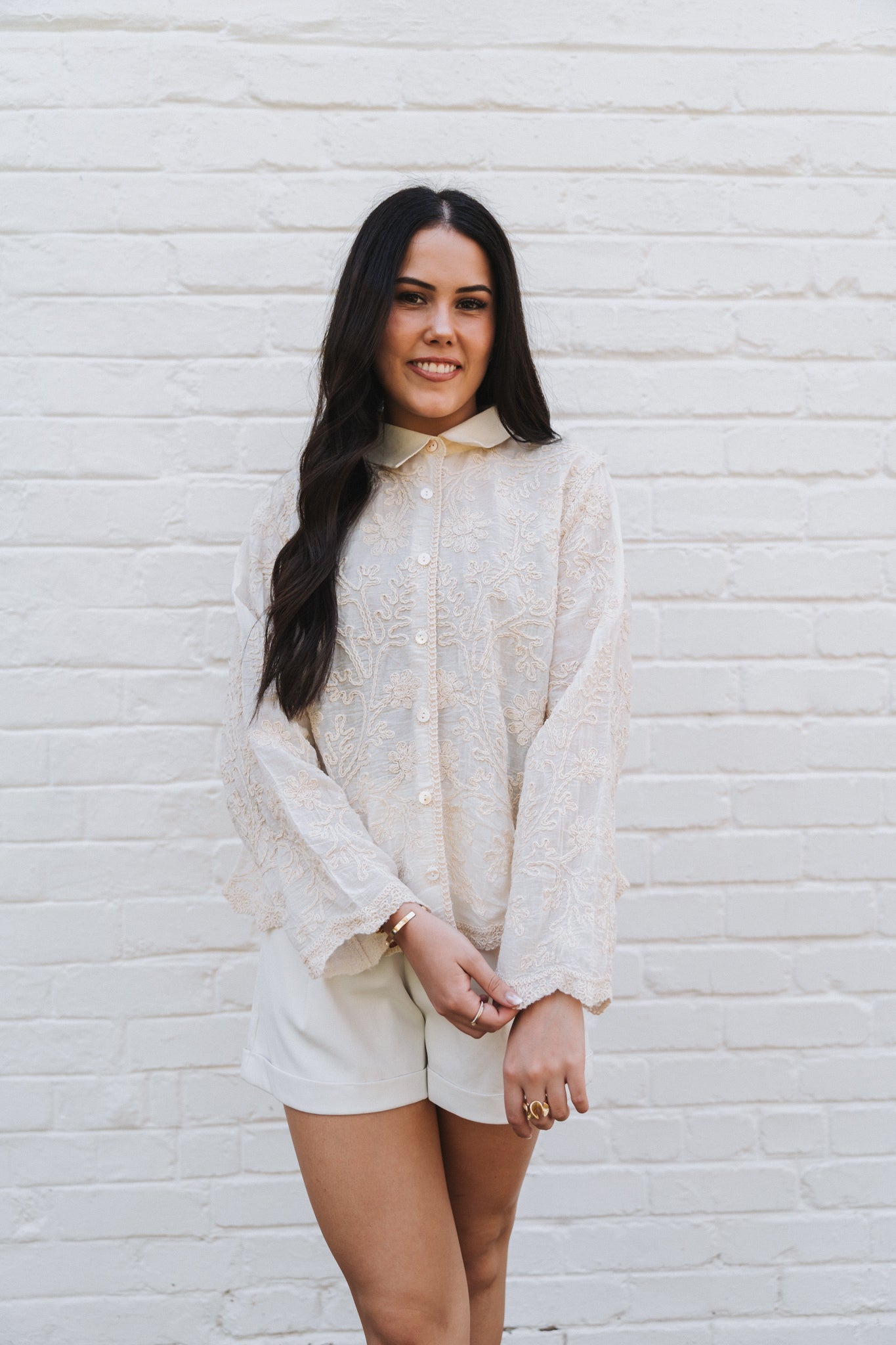 Ava Blouse Cream | One Size / Fits 32-36