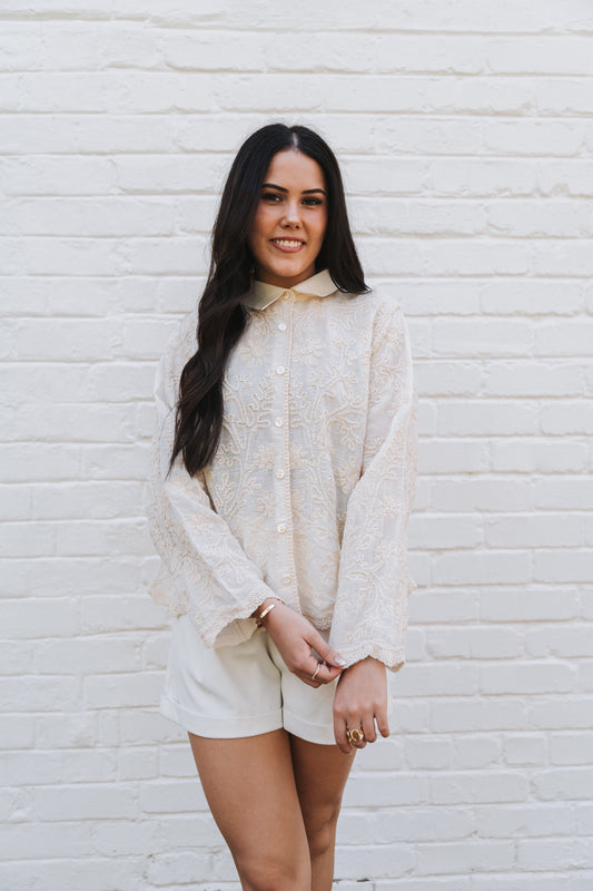 Ava Blouse Cream | One Size / Fits 32-36
