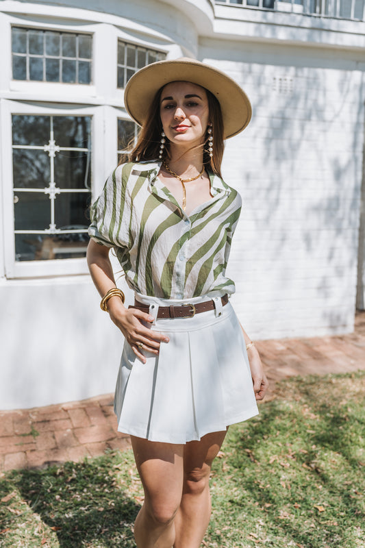 Wild Print Blouse Green