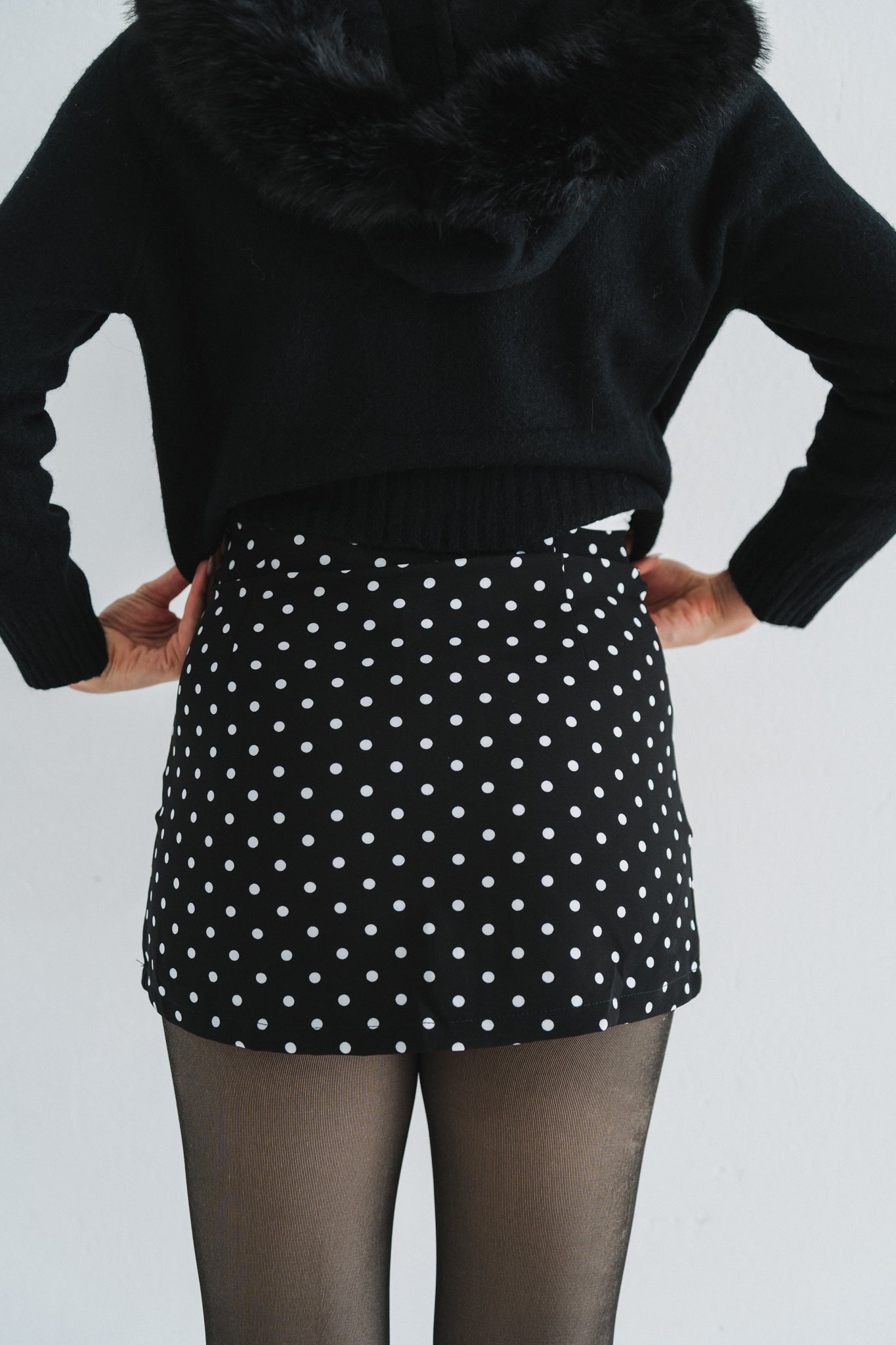 Polka Skort Black