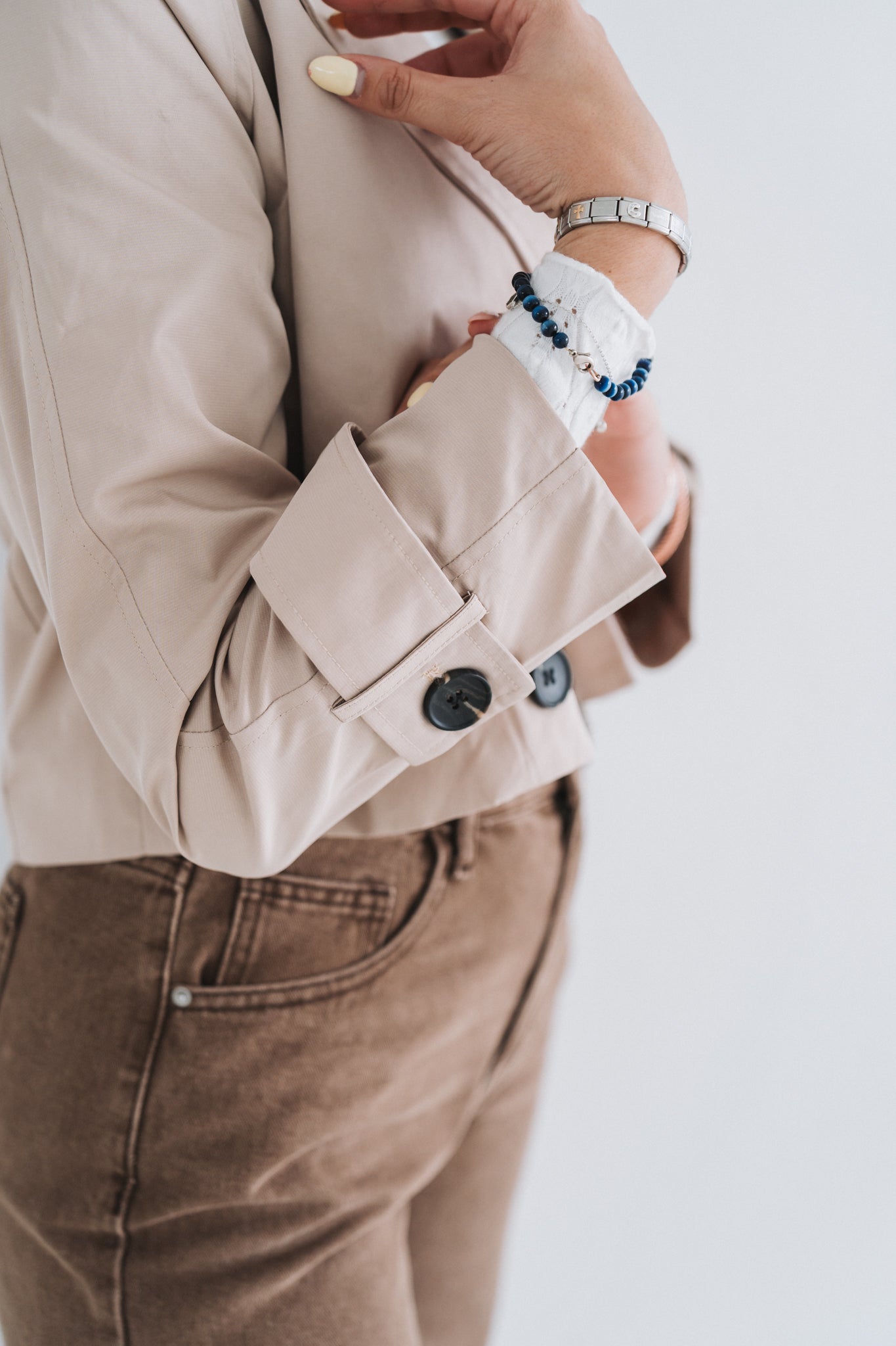 Cropped Trench Cream