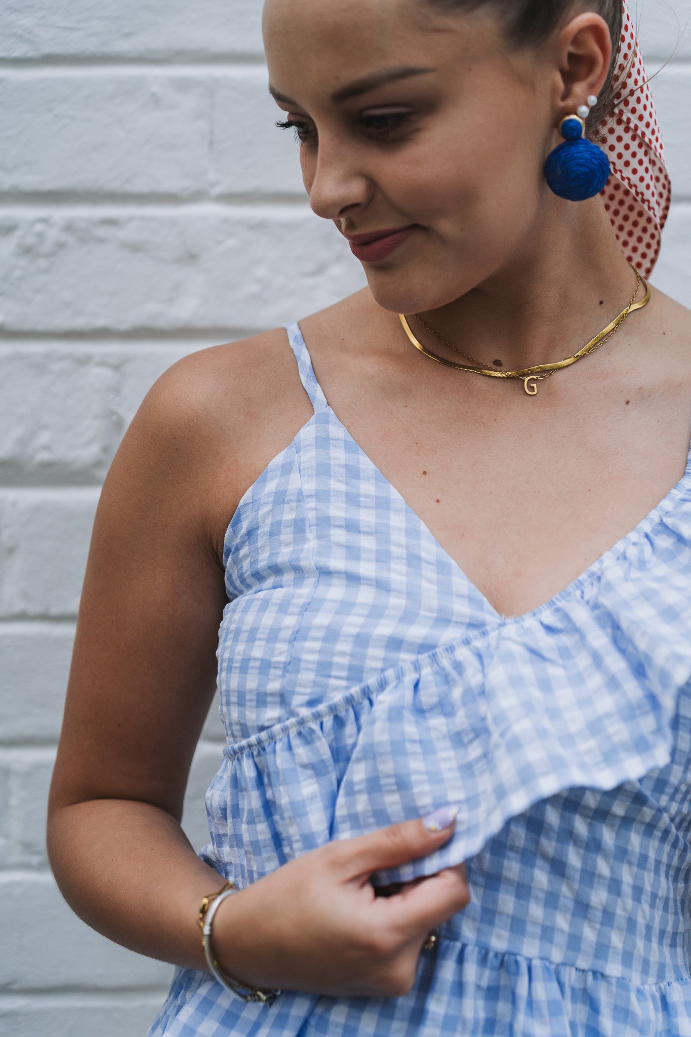 Picnic Frill Top Blue