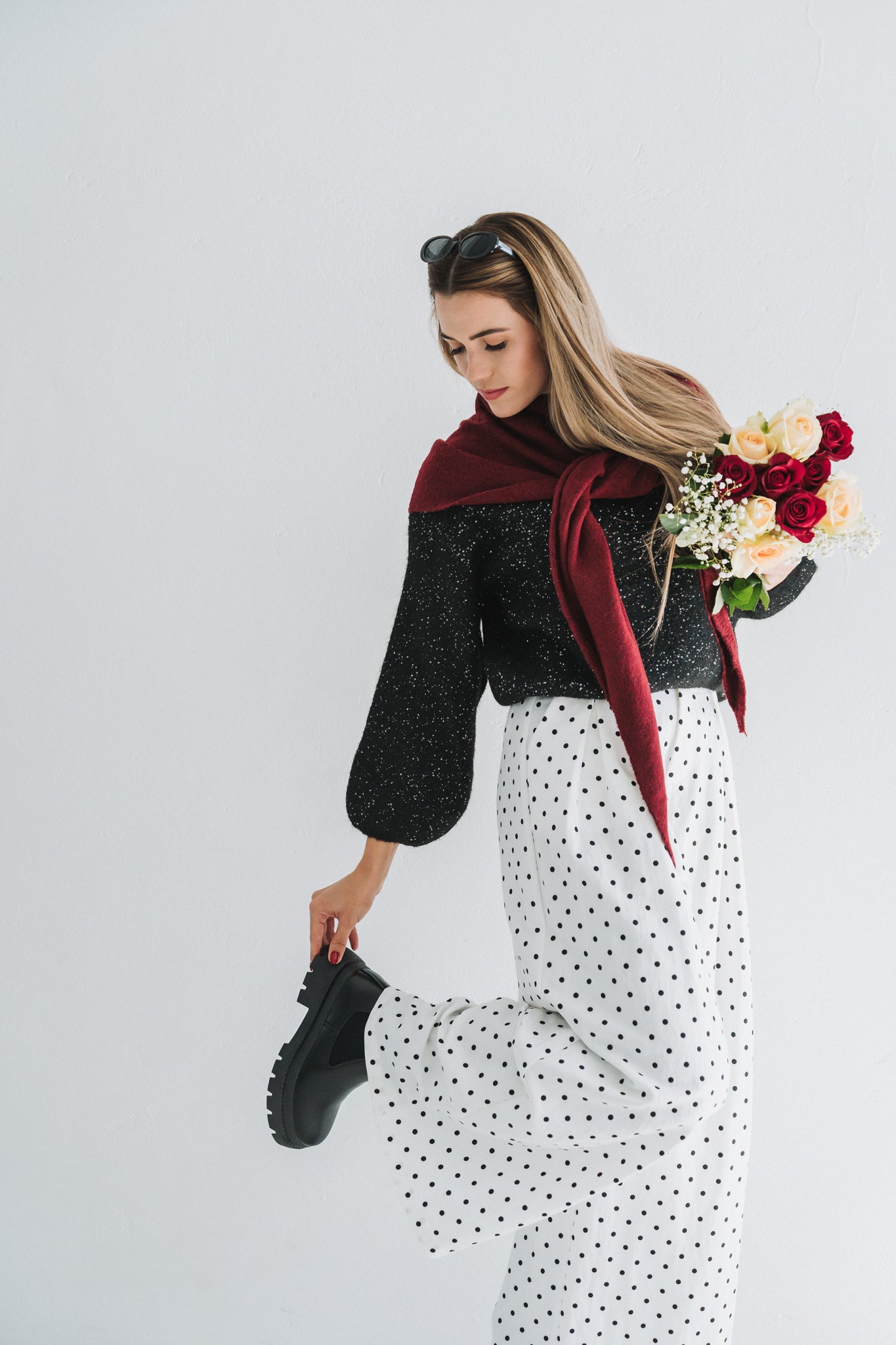 Polka Trouser White