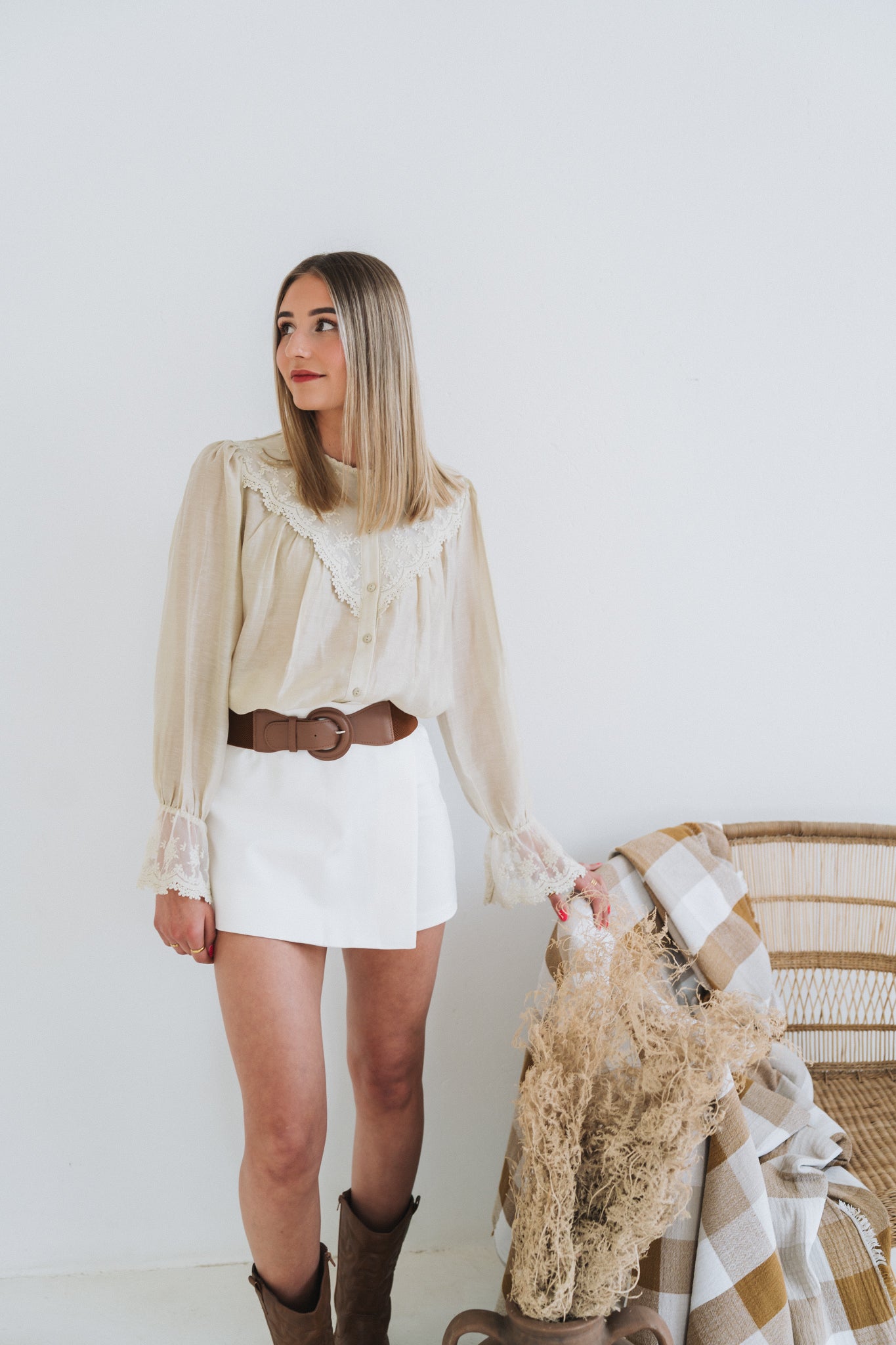 Olive Lace Blouse | One Size / Fits 32-36