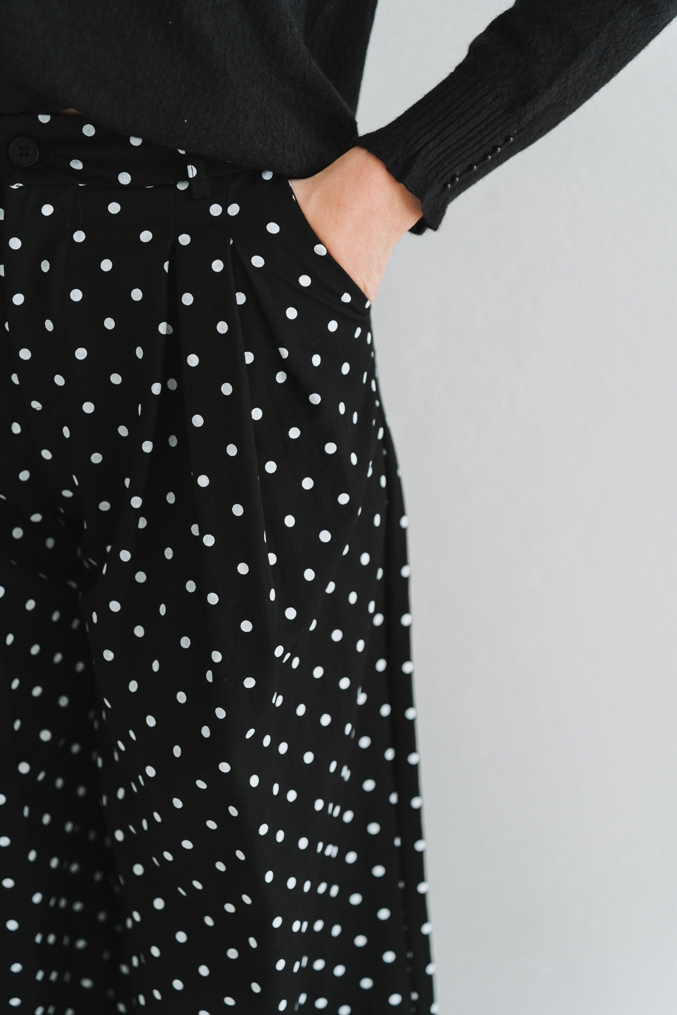 Polka Trouser Black