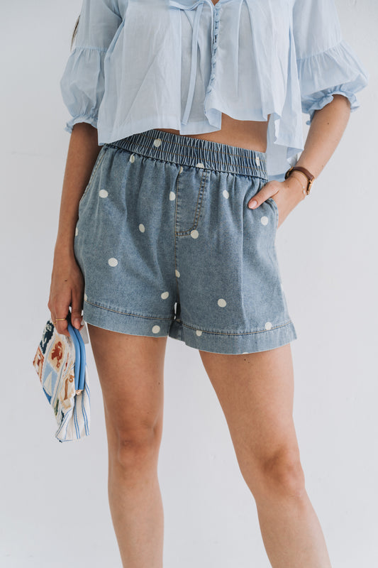 Denim Polka Short Light | One Size / Fits 30-34