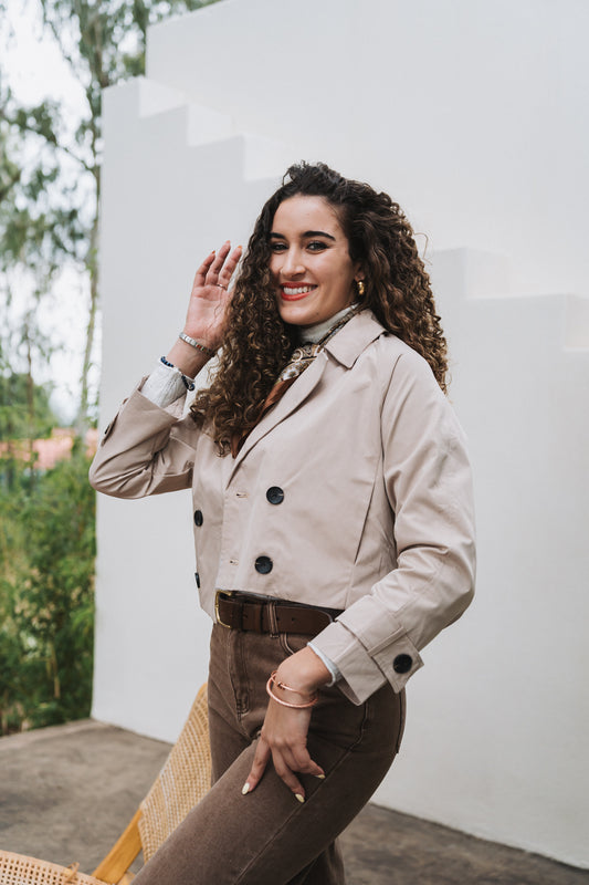 Cropped Trench Cream