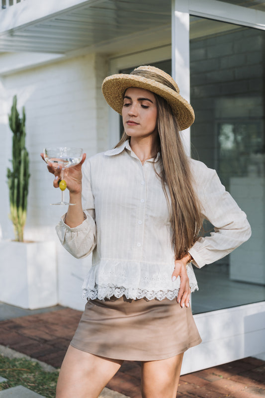 Emily Blouse Cream | One Size / Fits 32-36