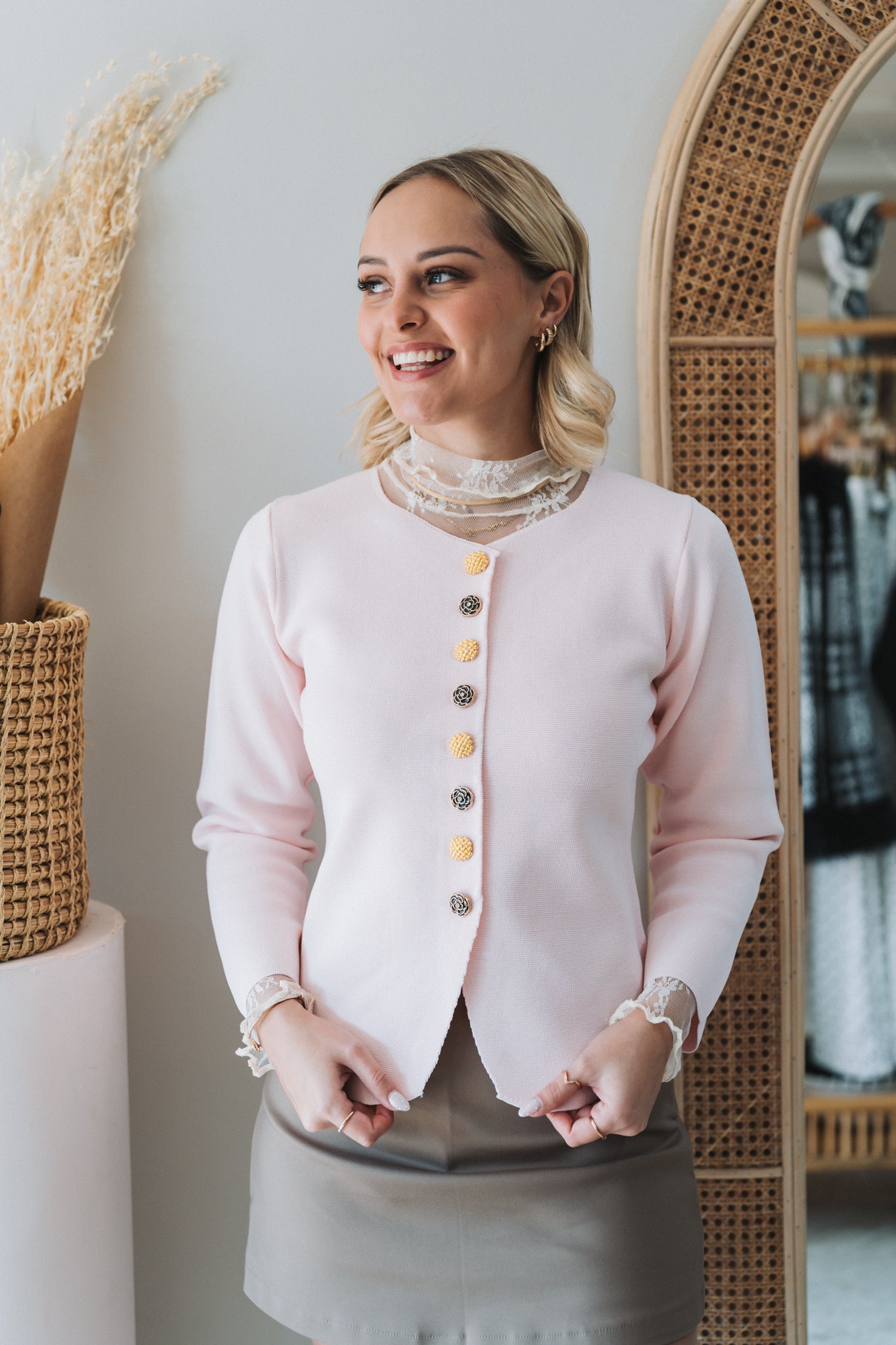 Abstract Cardi Pink
