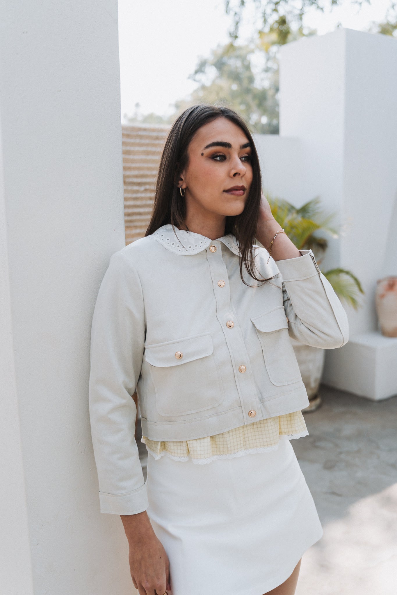 Velvet Jacket Cream | One Size / Fits 30-34