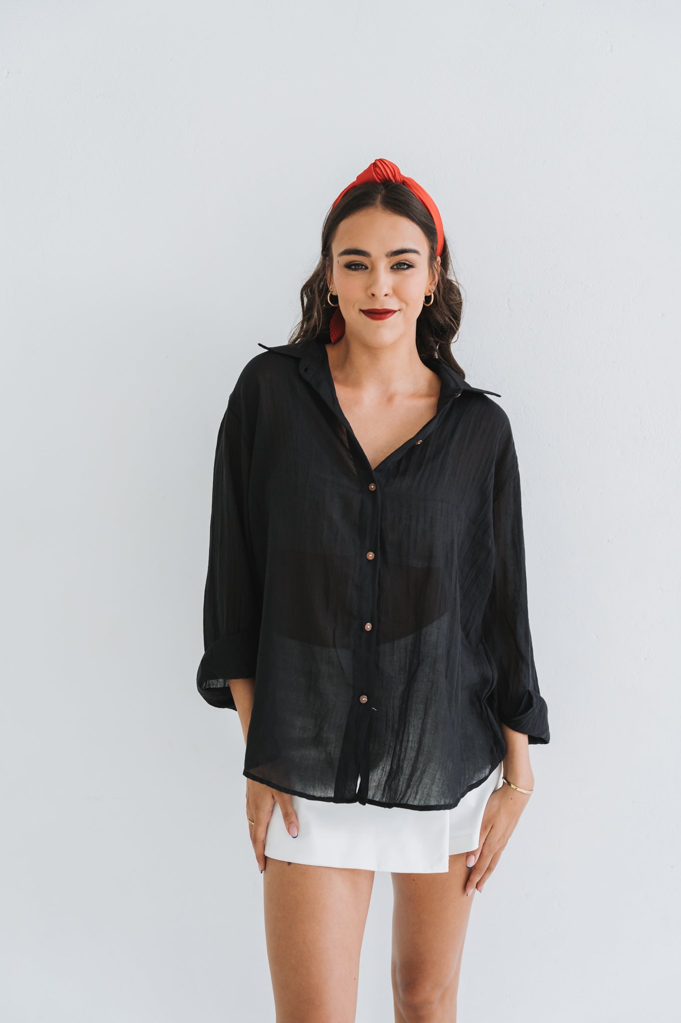 Beach Blouse Black | One Size / Fits 30-36