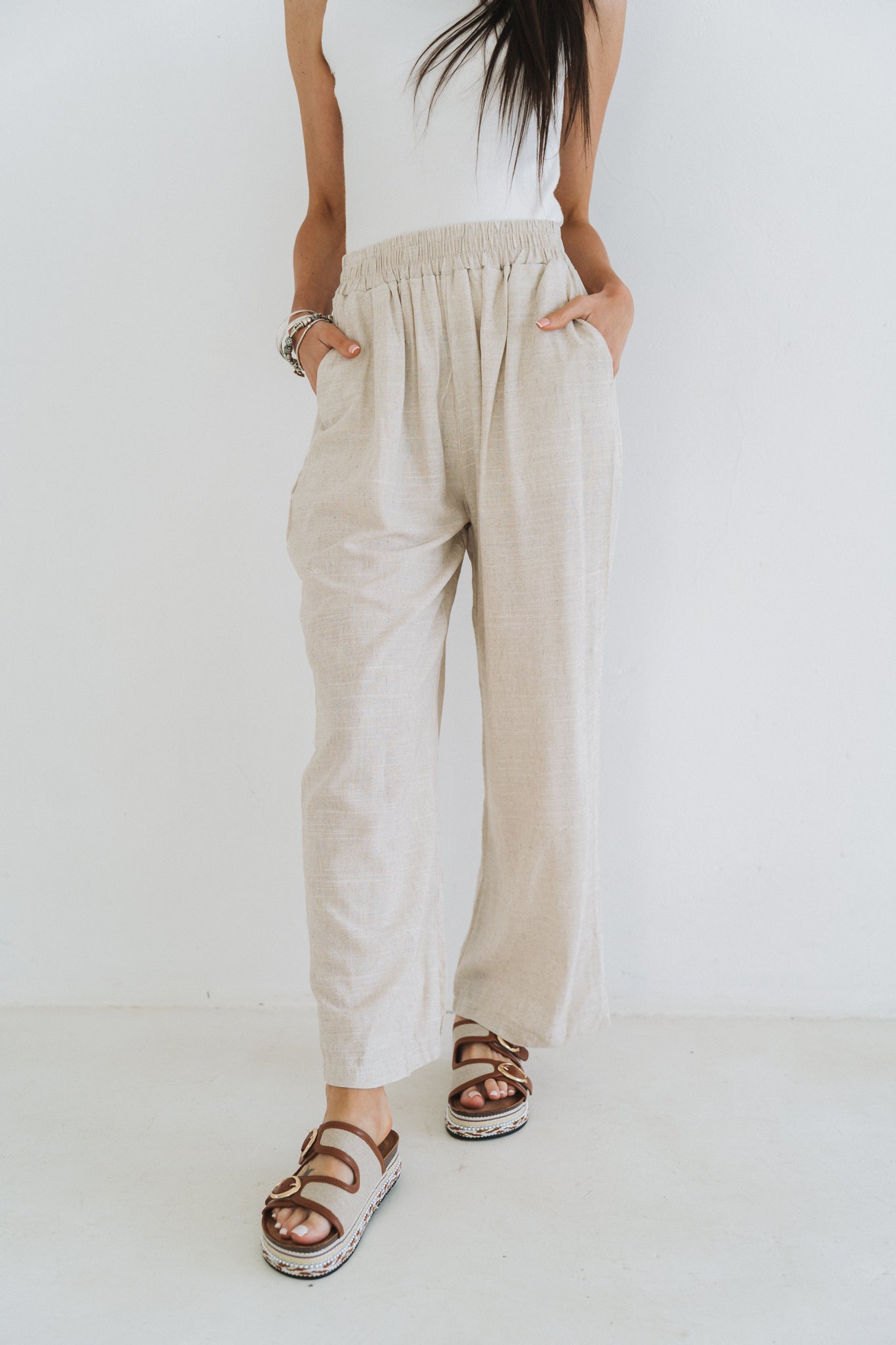 Lino Set Pant Stone | One Size / Fits 30-34