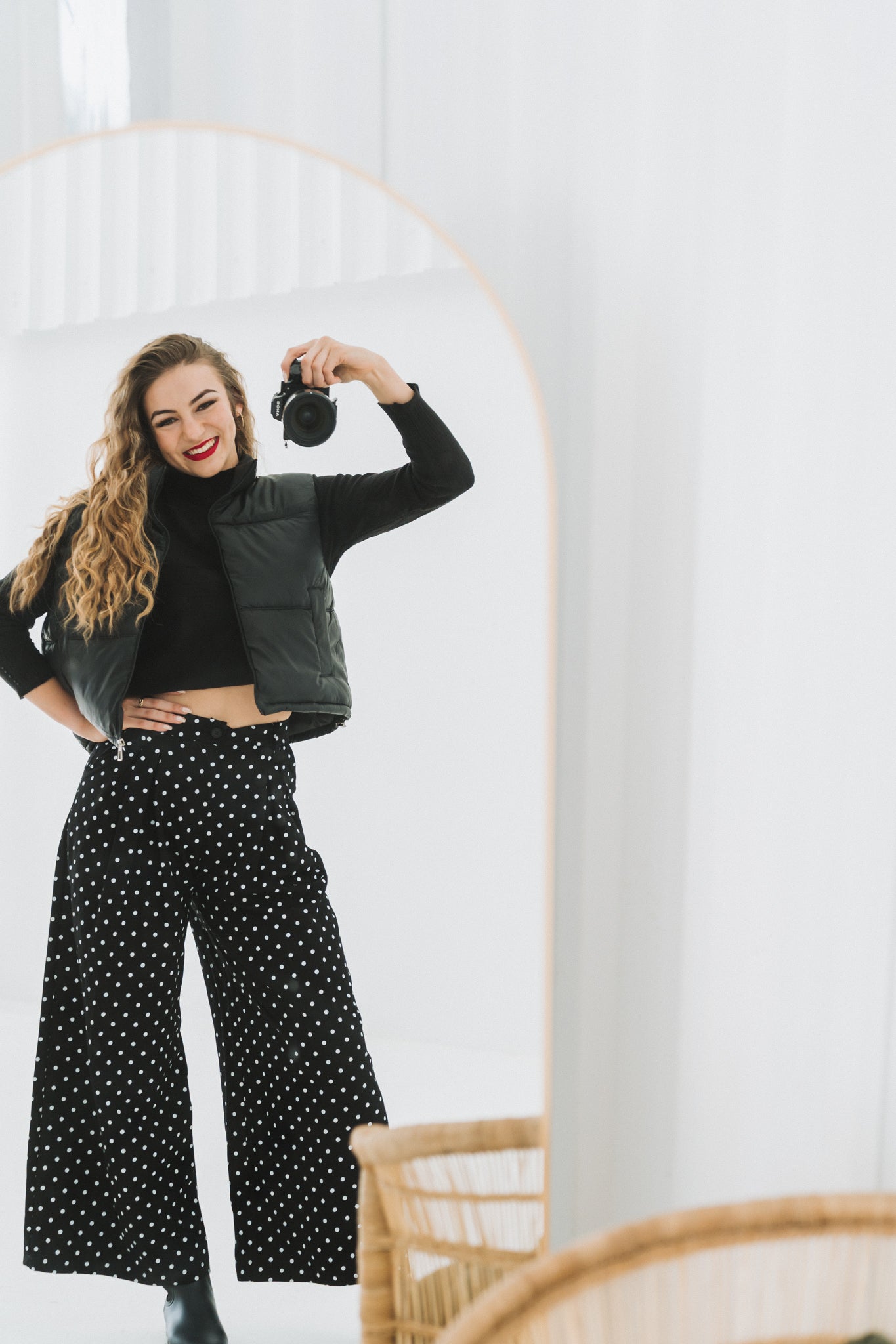 Polka Trouser Black