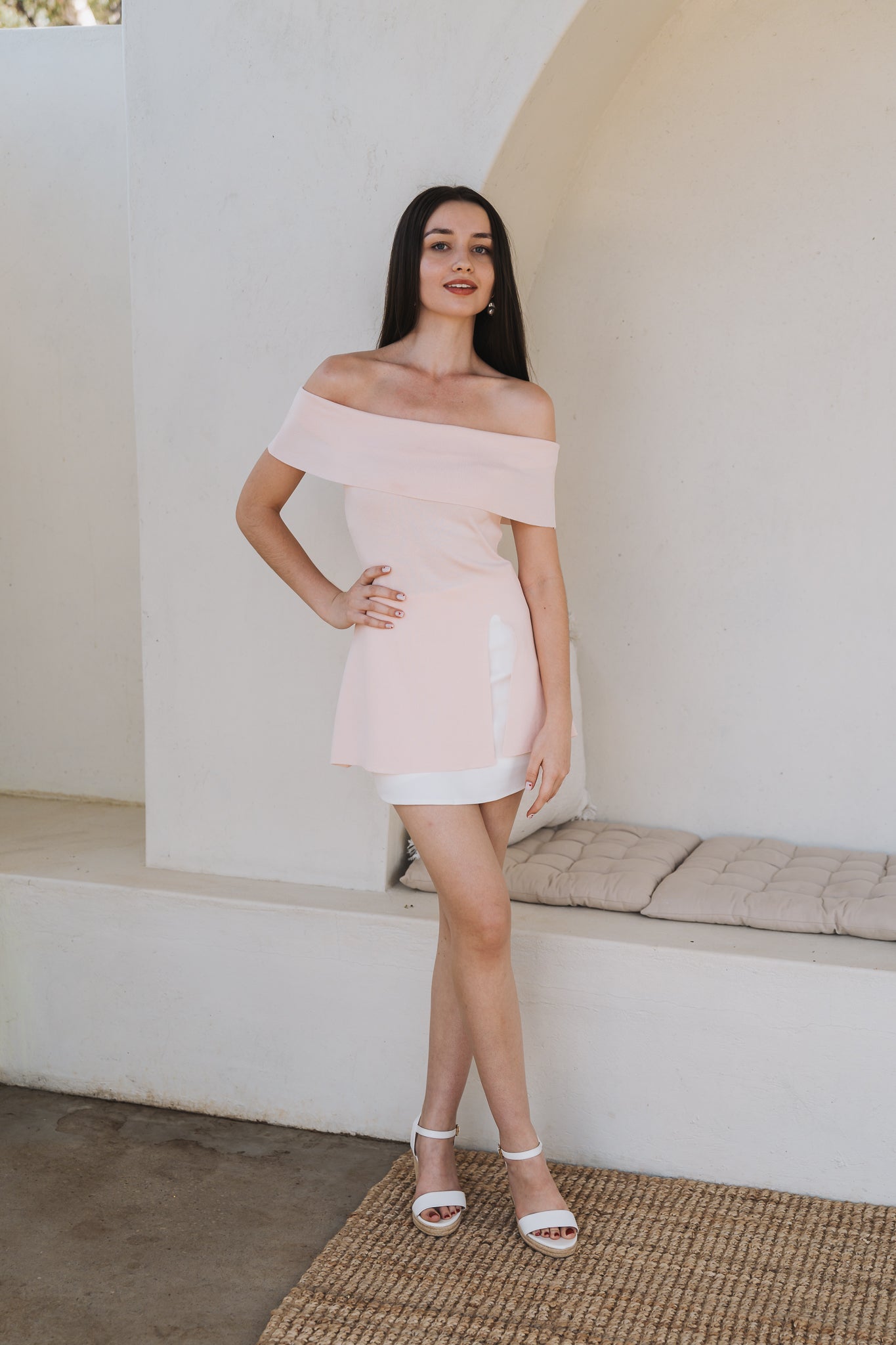 Pastel Off Shoulder Pink