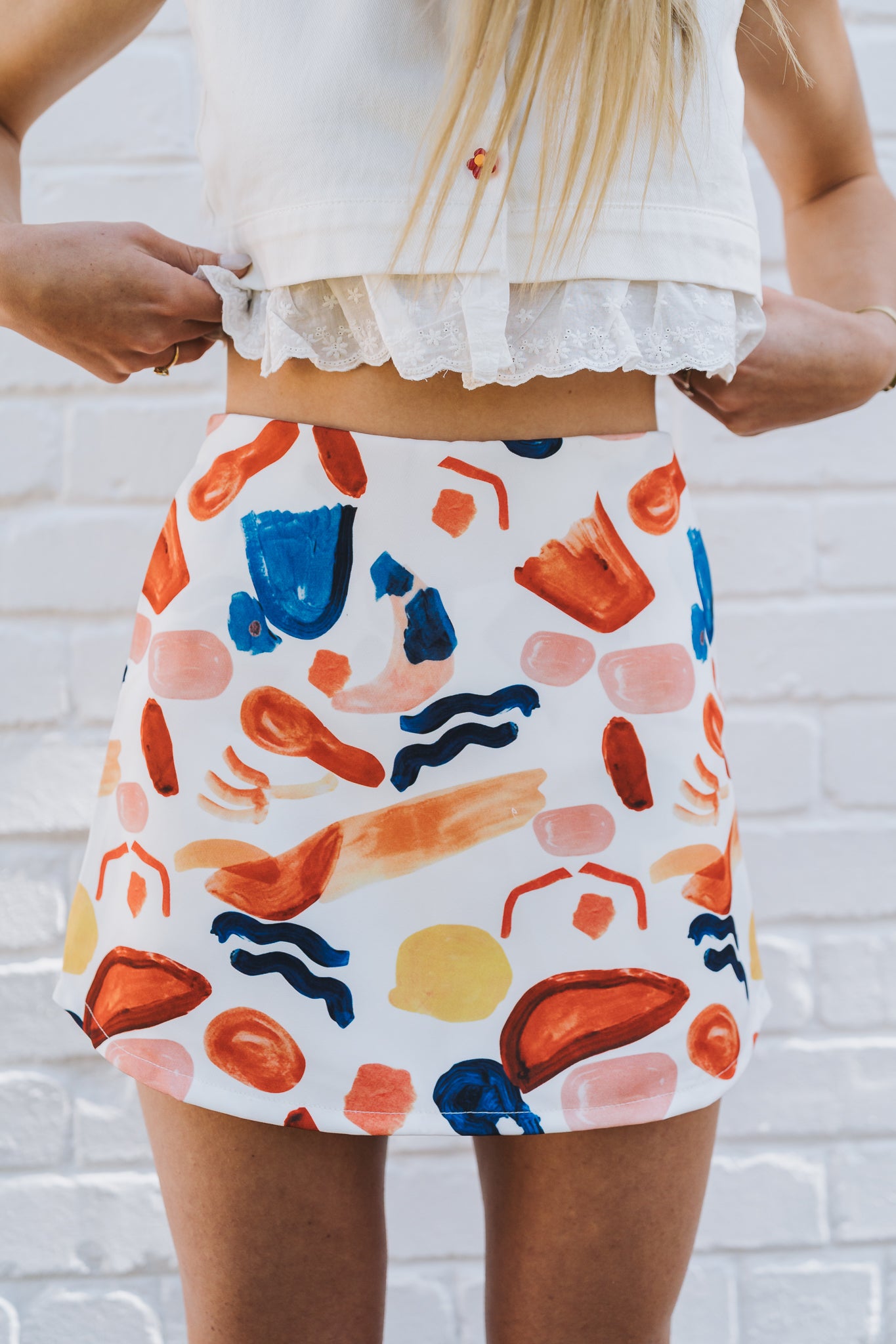 Abstract Print Skort