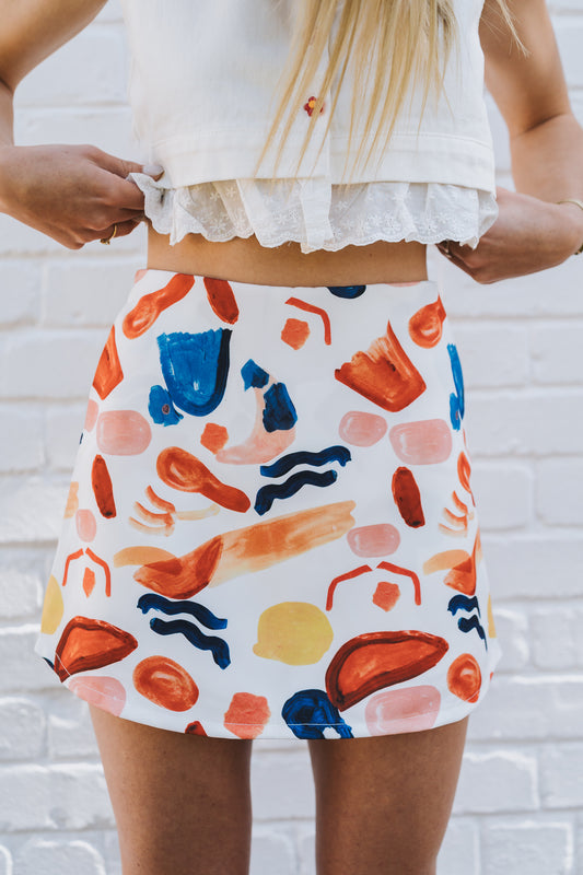 Abstract Print Skort