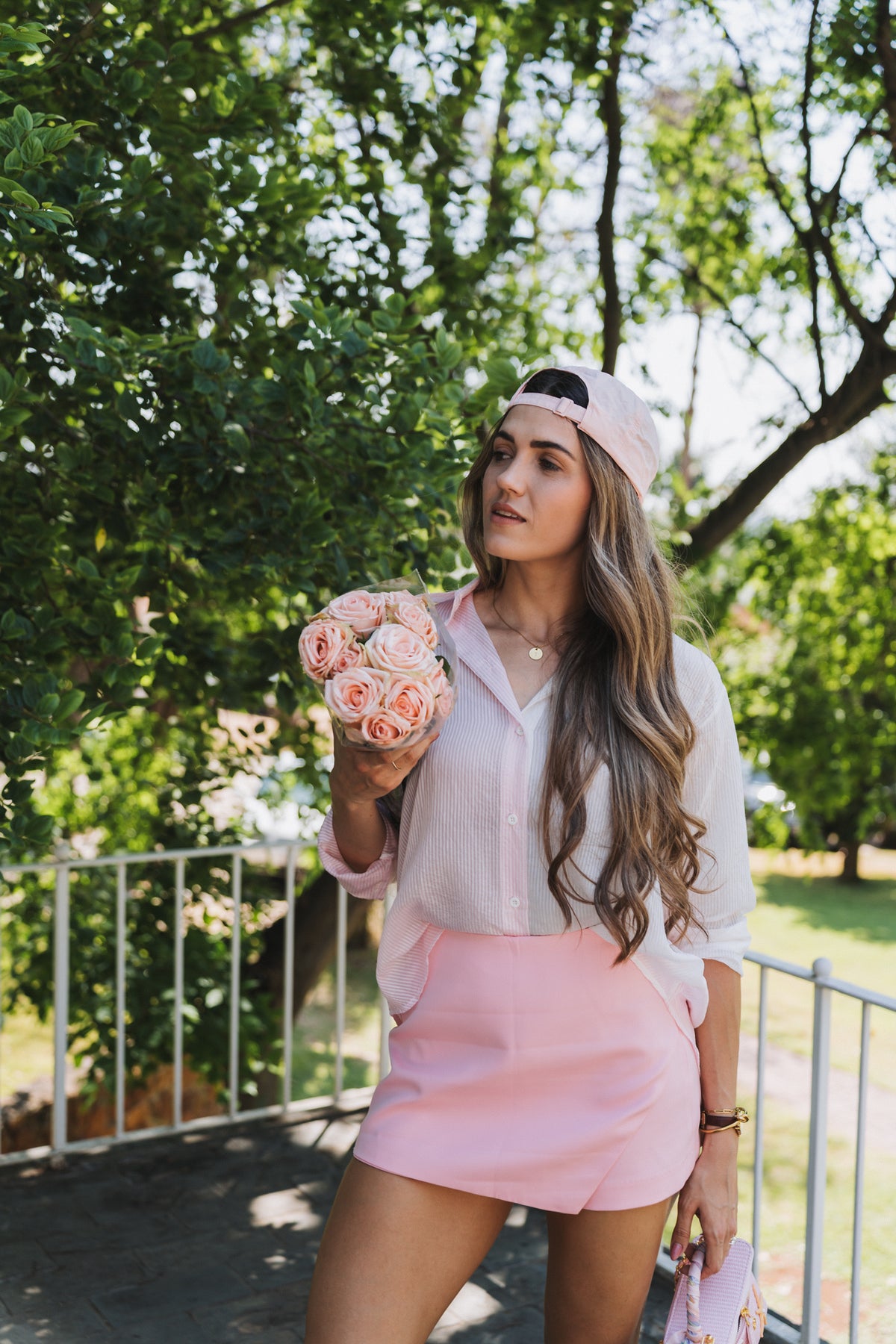 Santorini Two Tone Blouse Pink| One Size/ Fits 30-34
