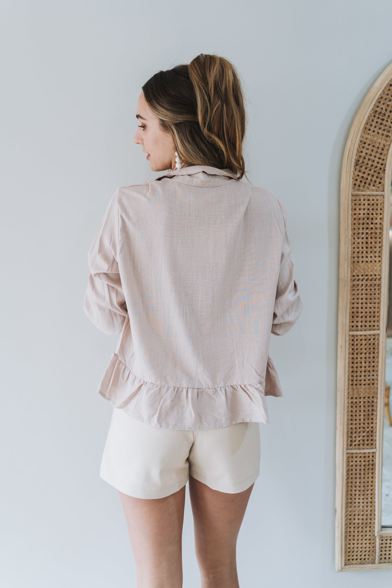 Lino Blouse Dusty Pink