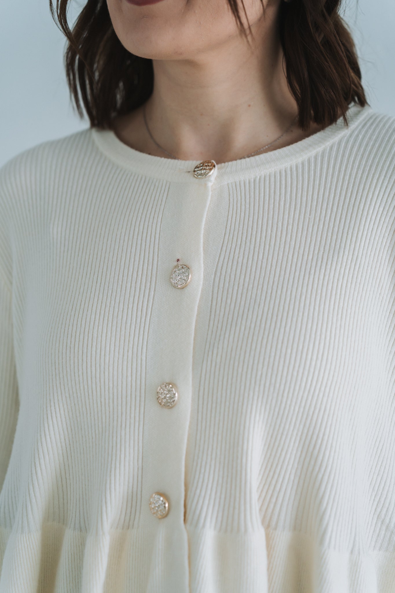 Frill Cardi Off White