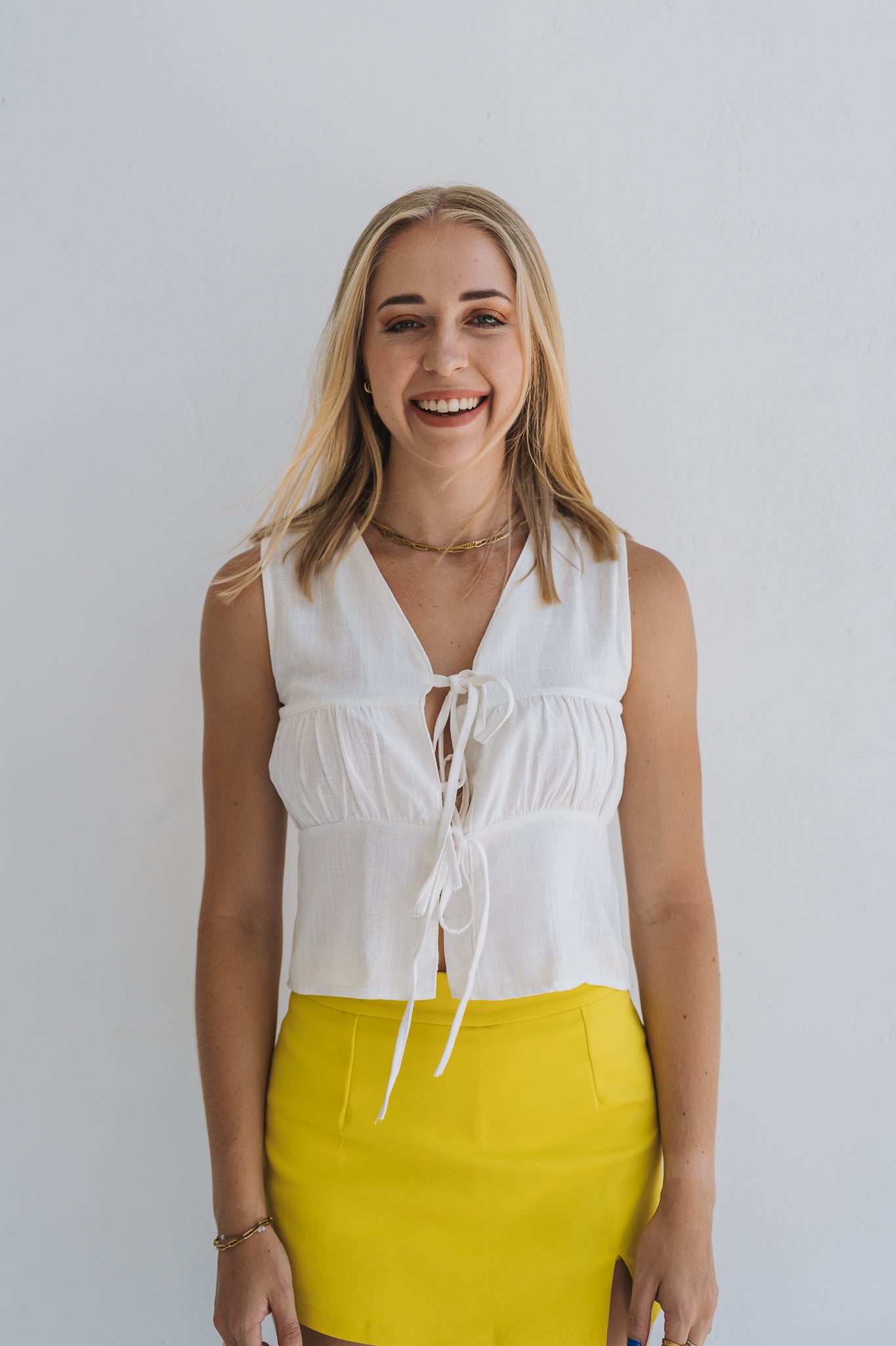 Lola Linen Top White