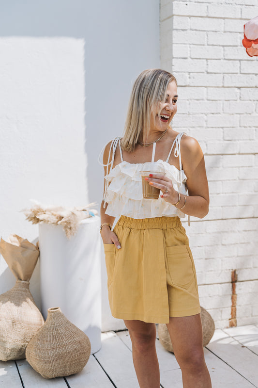 Luna Top Mustard