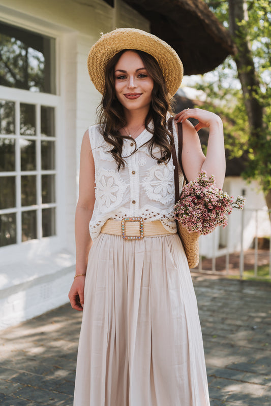 Boho Waistcoat White | One Size / Fits 30-34