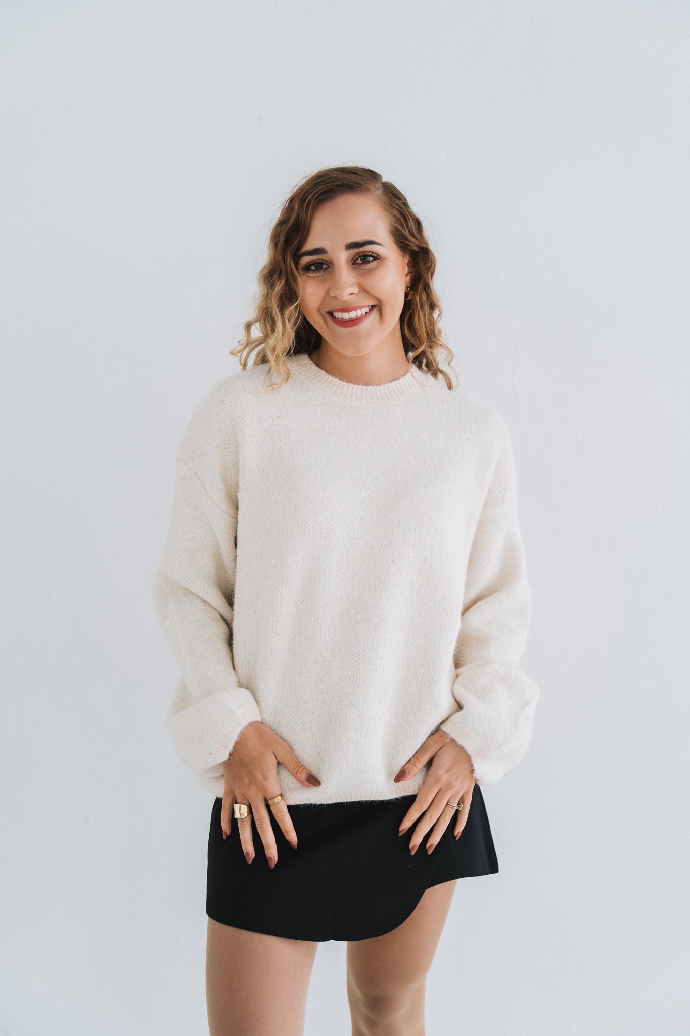 Glitsy Cream Knit | One Size / 30-34