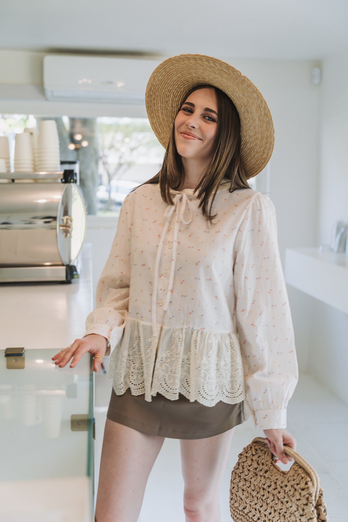 Candy Blouse Cream| OneSize/ Fits 30-34
