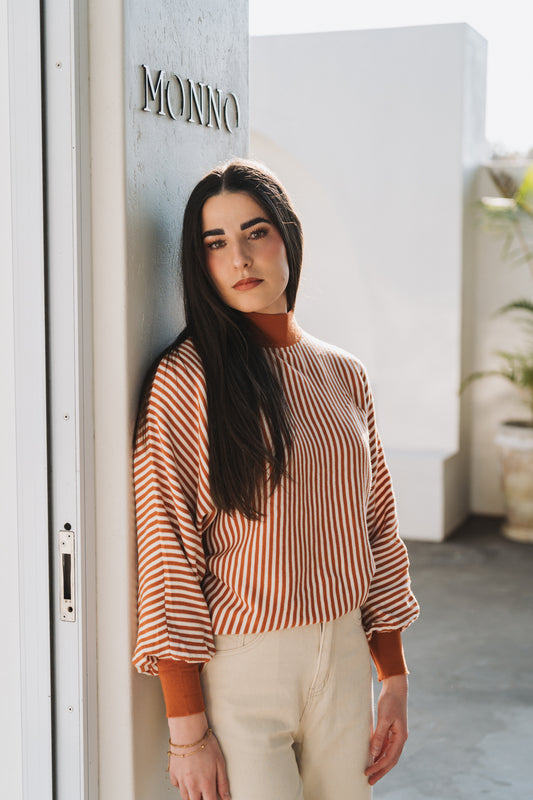 Stripey Knit Rust | One Size / Fits 30-36