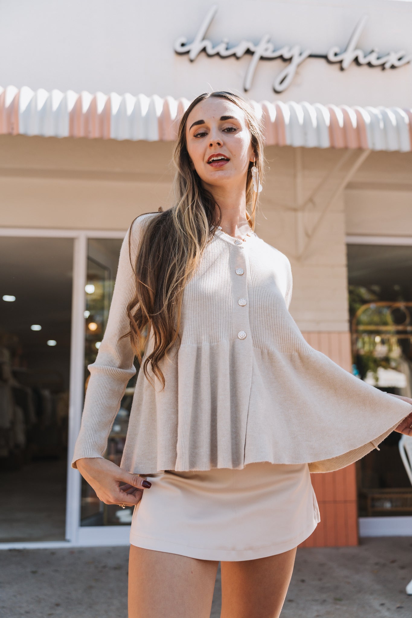 Frill Cardi Stone