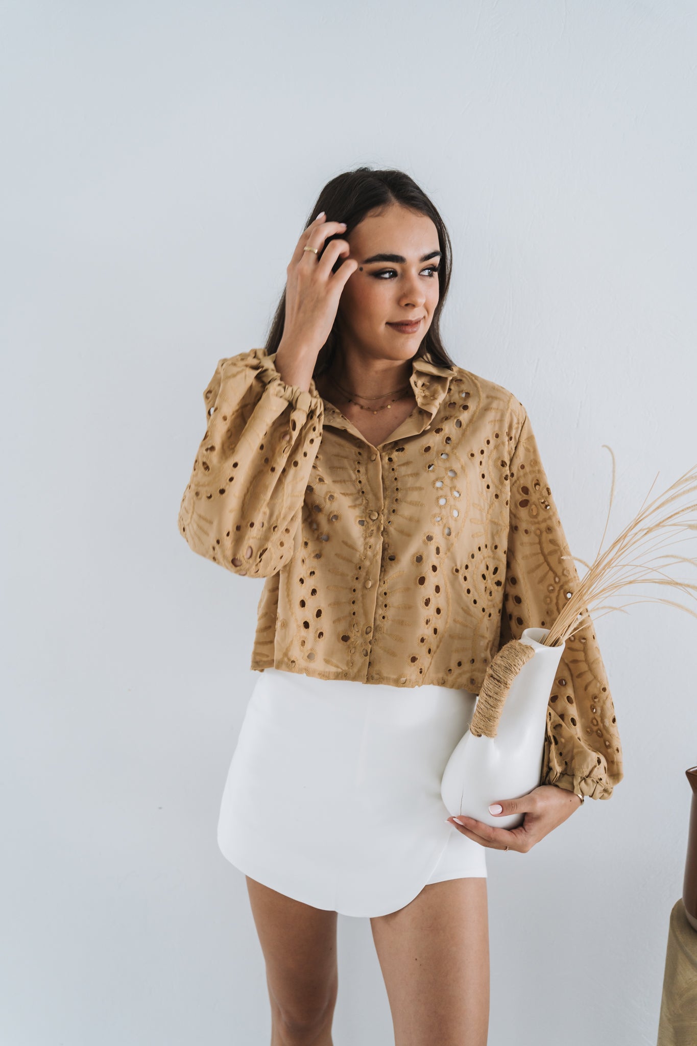 Rust Anglaise Blouse | One Size / Fits 30-34