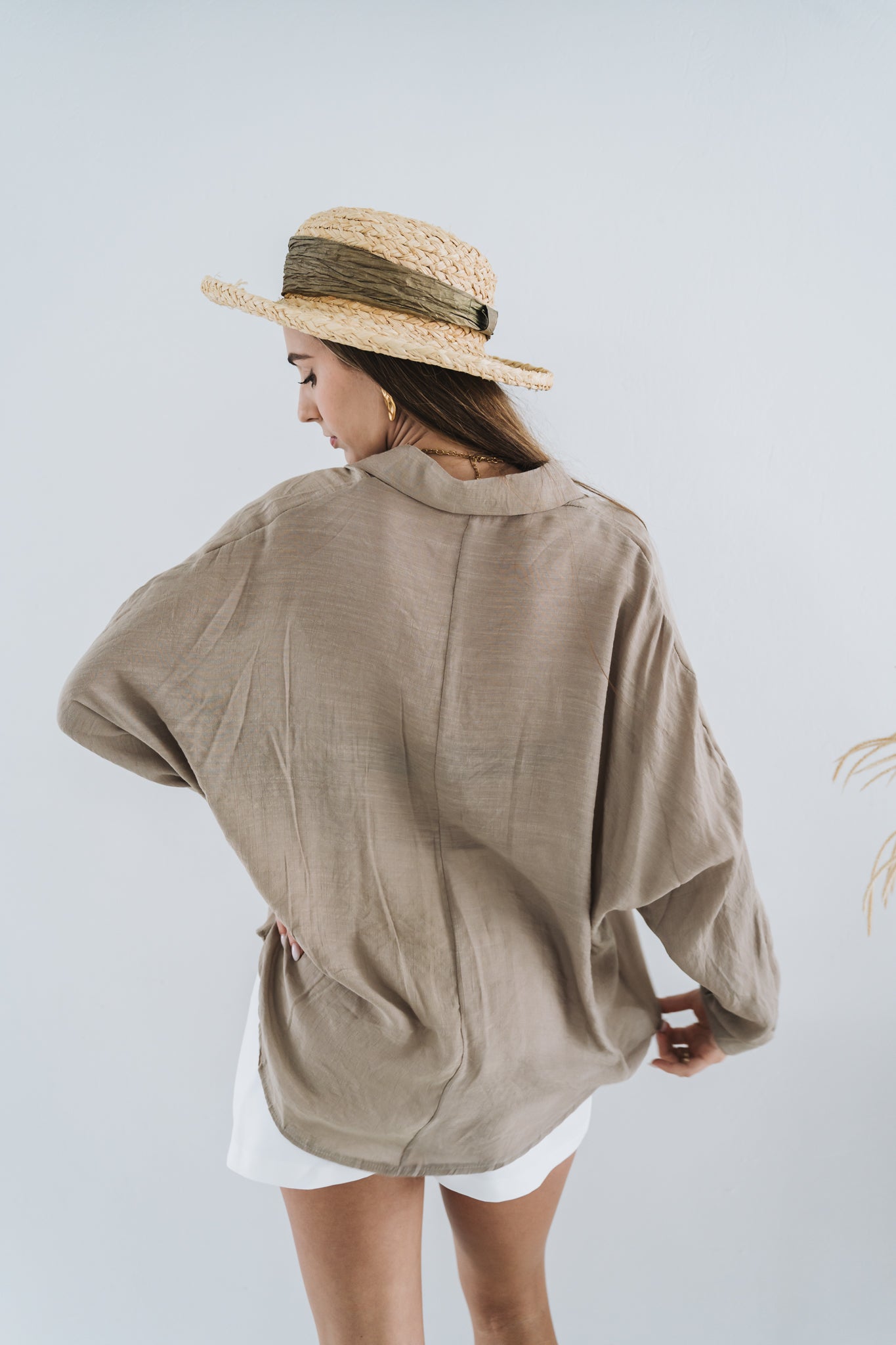 Viscose Blouse Olive | One Size / Fits 30-36