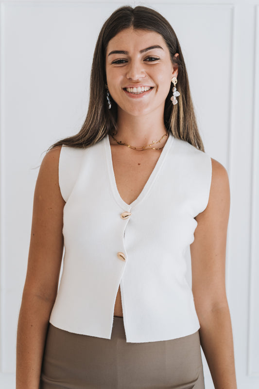 Crisp White Waistcoat