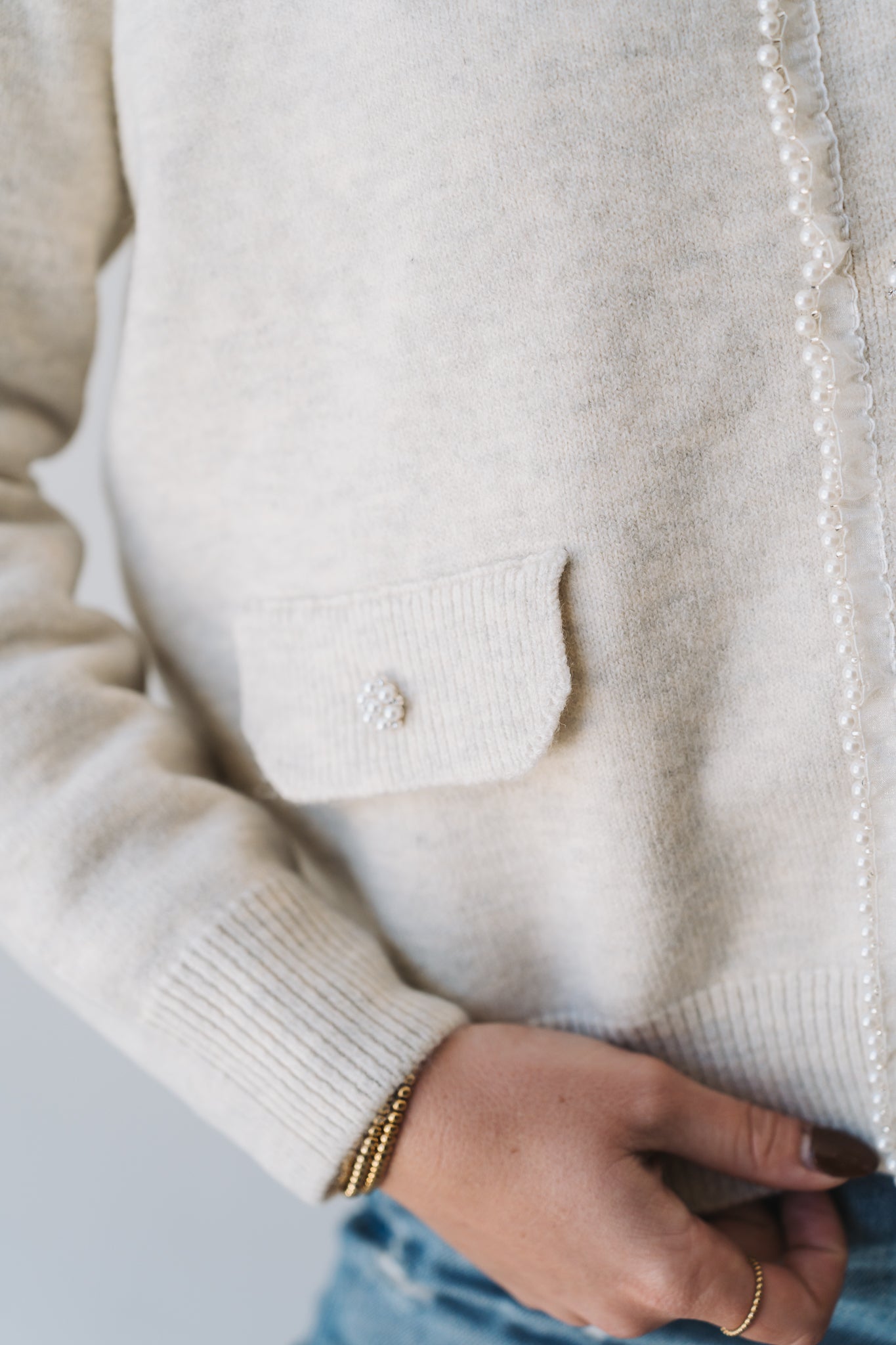 Pearly Cardigan Cream