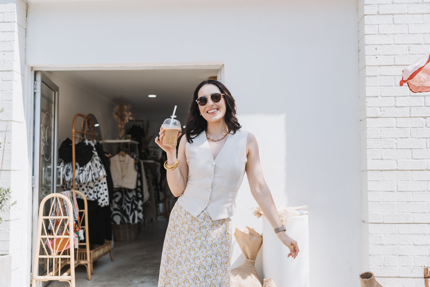 Linen Waistcoat Beige