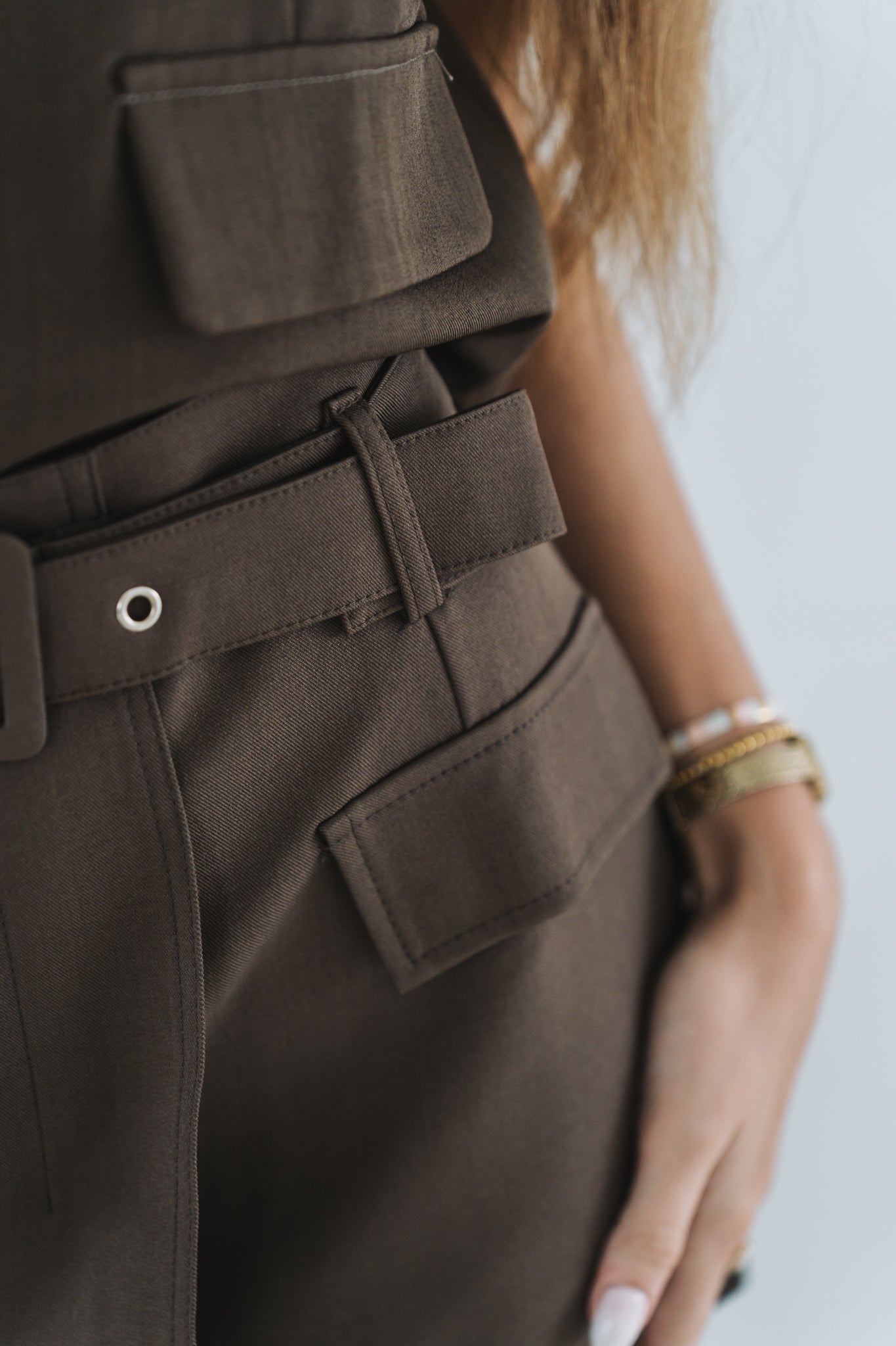 Office Skort Brown | Available in Sizes 30-36