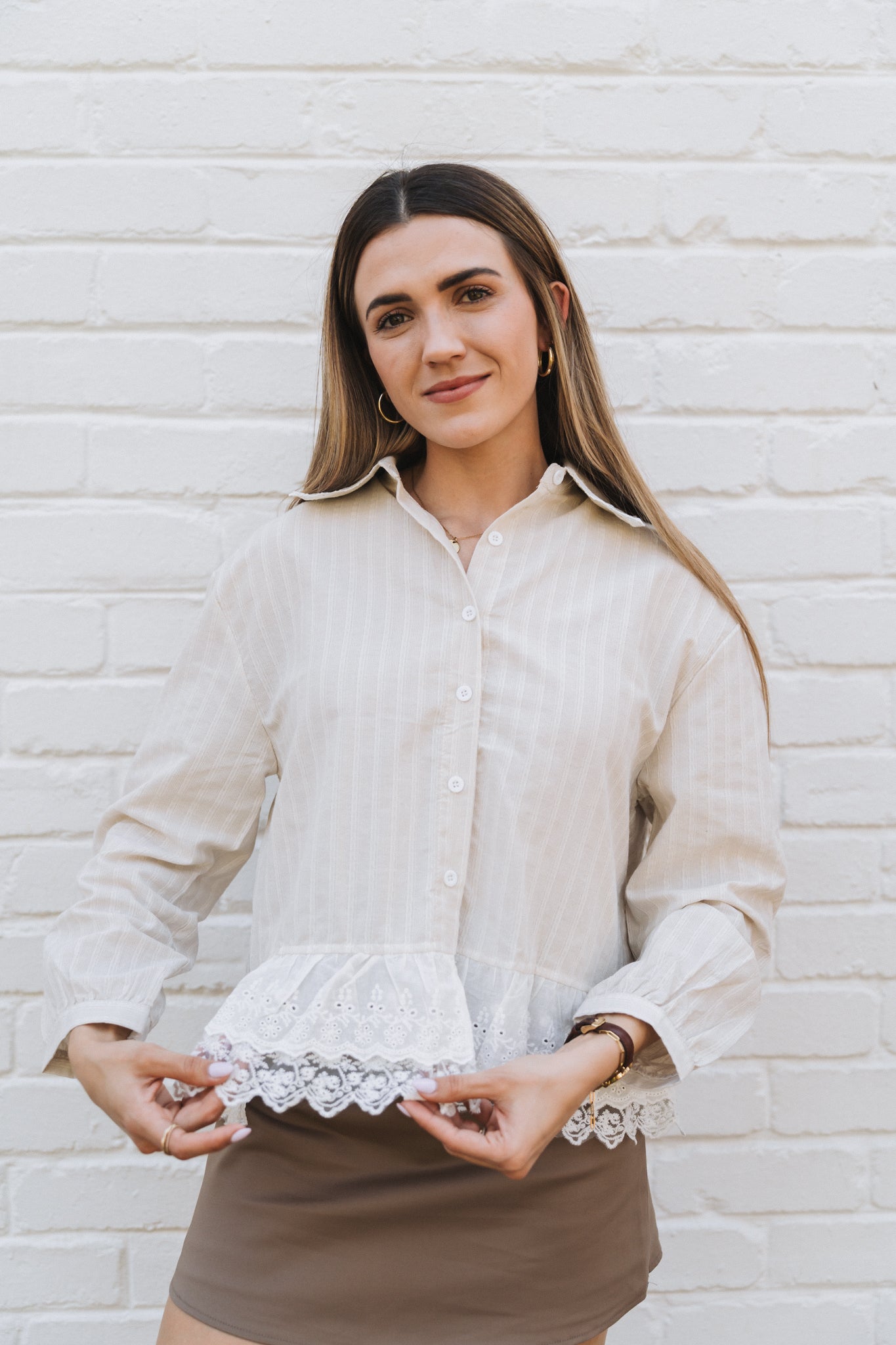 Emily Blouse Cream | One Size / Fits 32-36