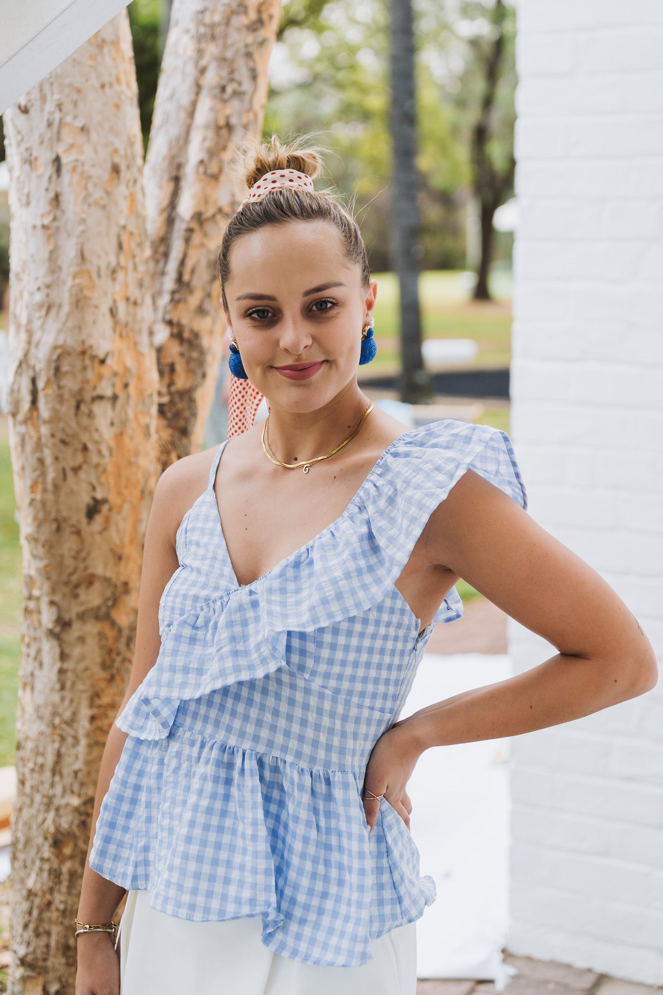 Picnic Frill Top Blue