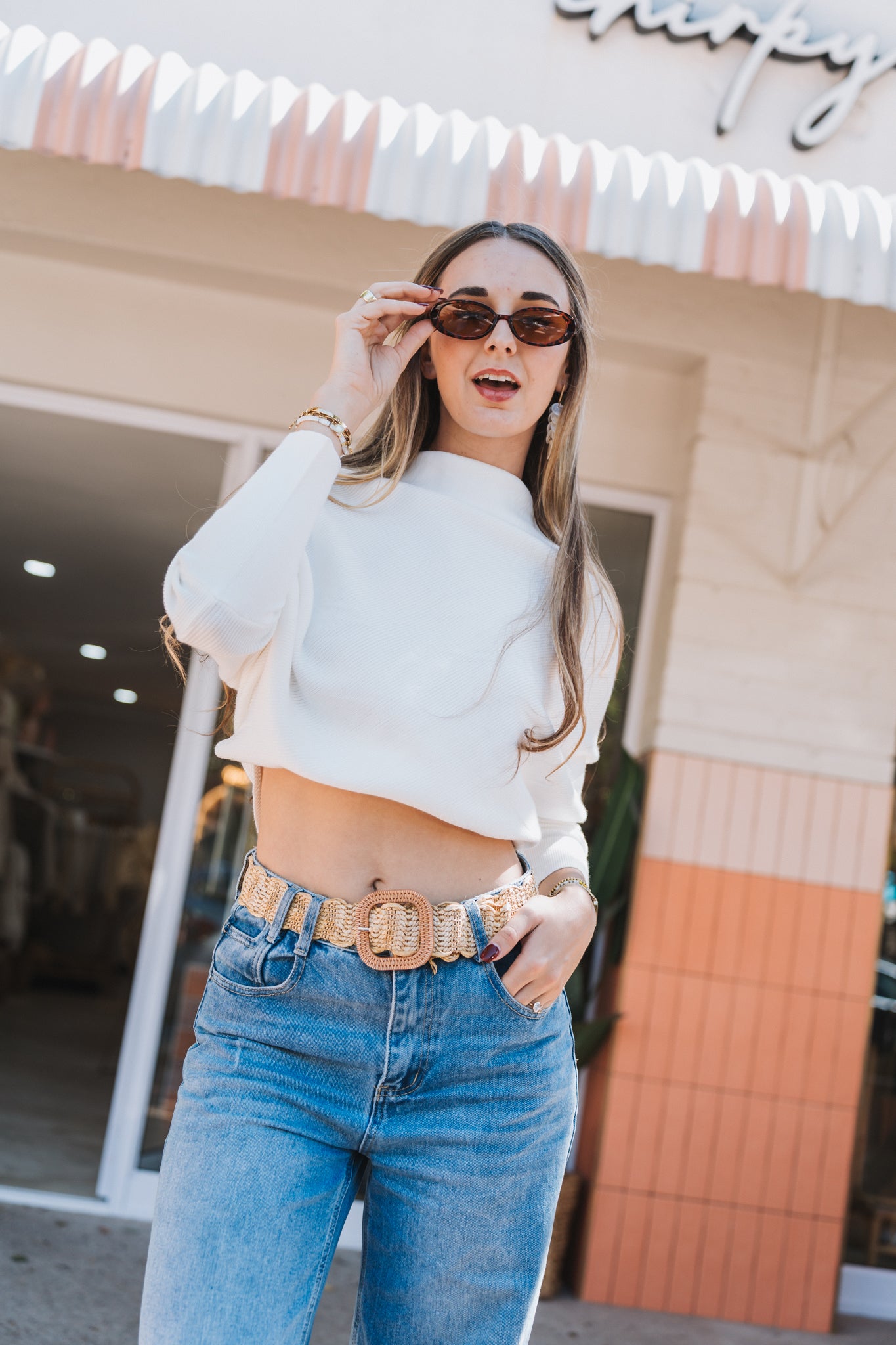 Poncho Knit White