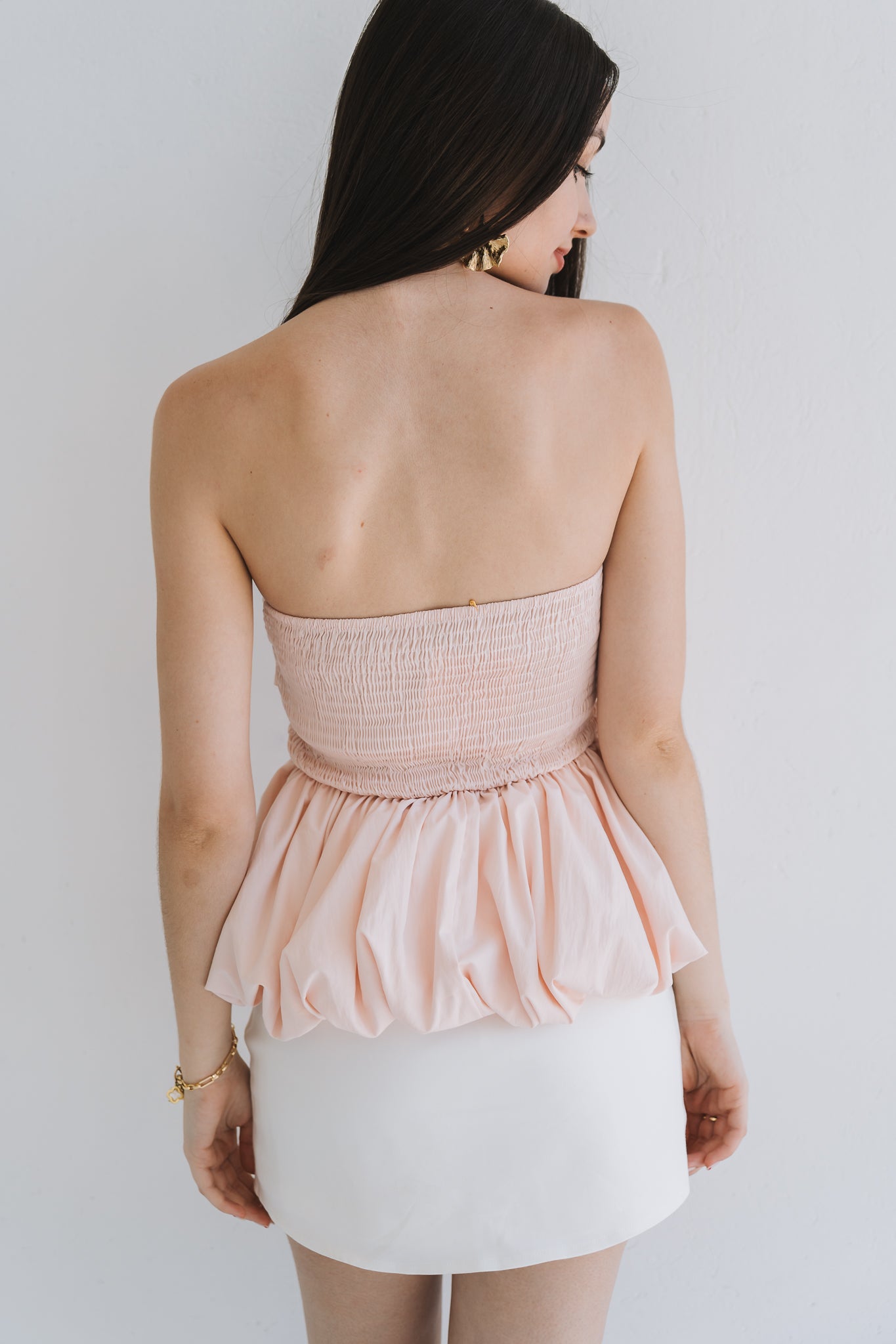 Elle Peplum Top Pink