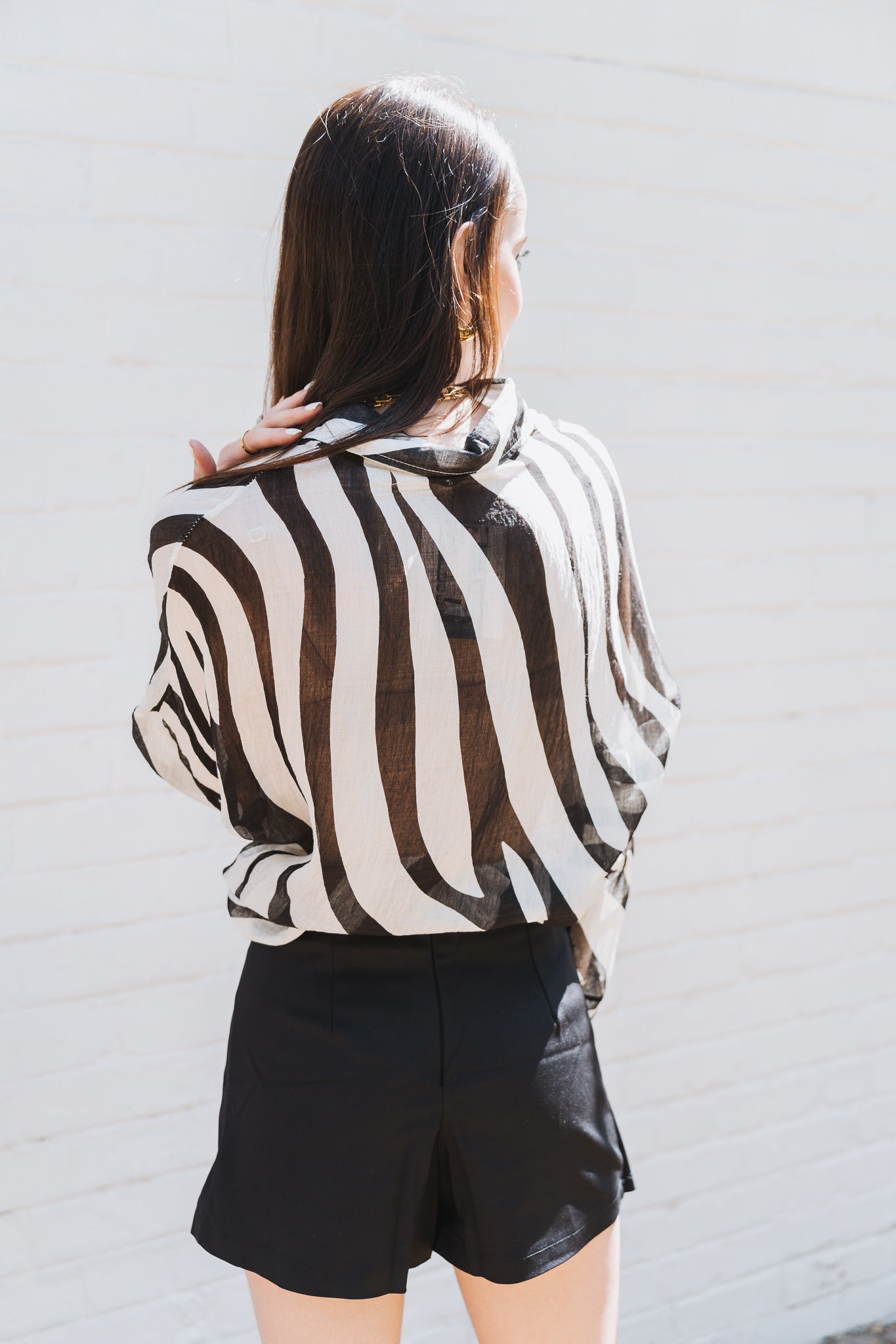 Wild Print Blouse Black