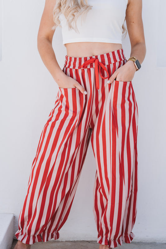Stripey Sweats Red | One Size / Fits 32-38