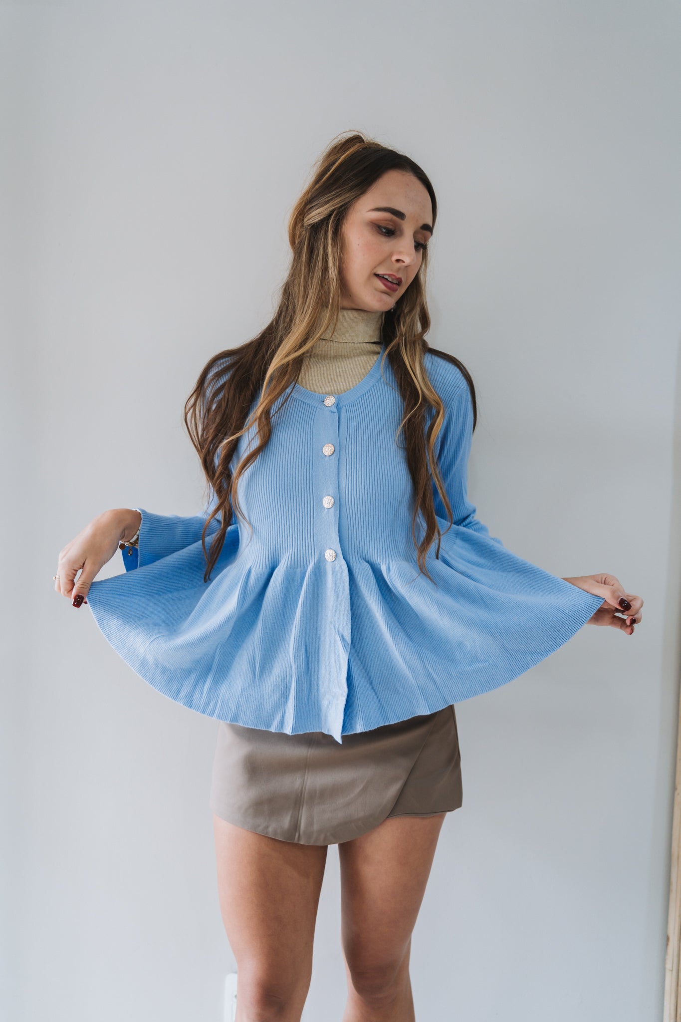 Frill Cardi Blue