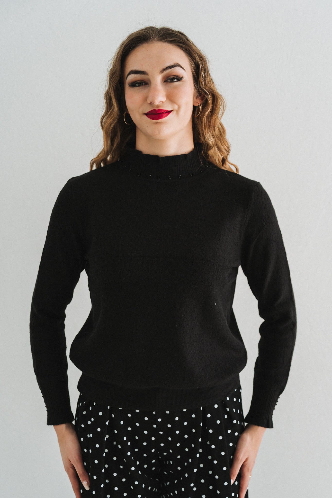 Dainty Neck Polo Black | One Size / Fits 30-34