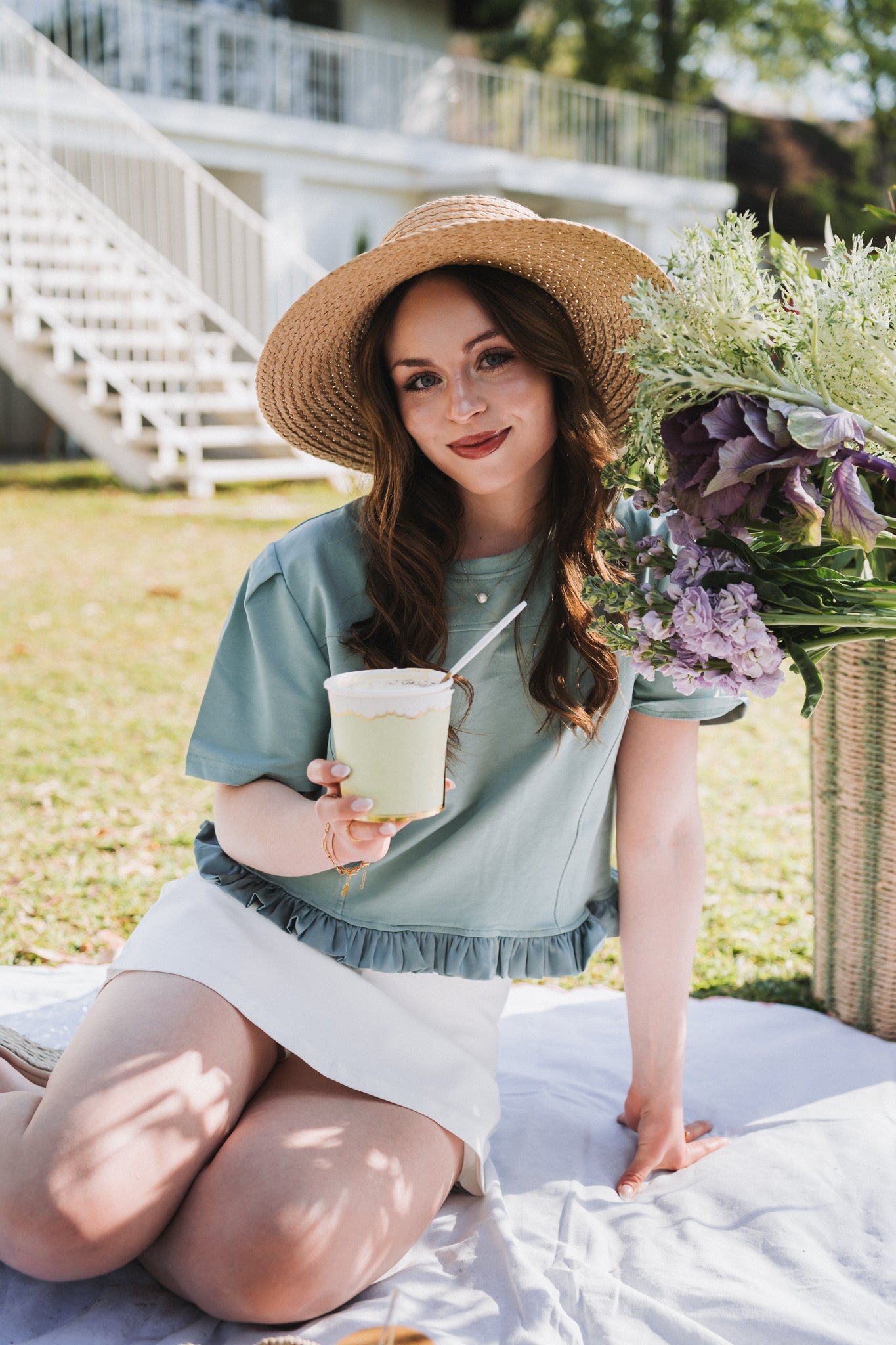 Frill Tee Teal